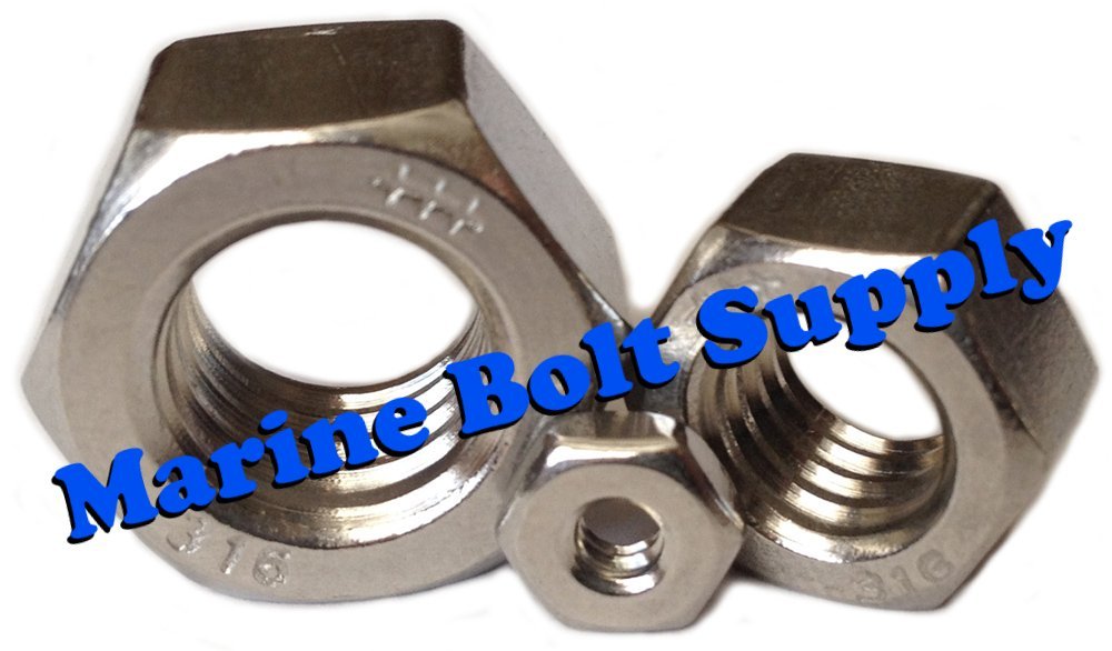 Type 316 Stainless Steel Hex Nuts (Sizes 4-40 to 3/4-10)