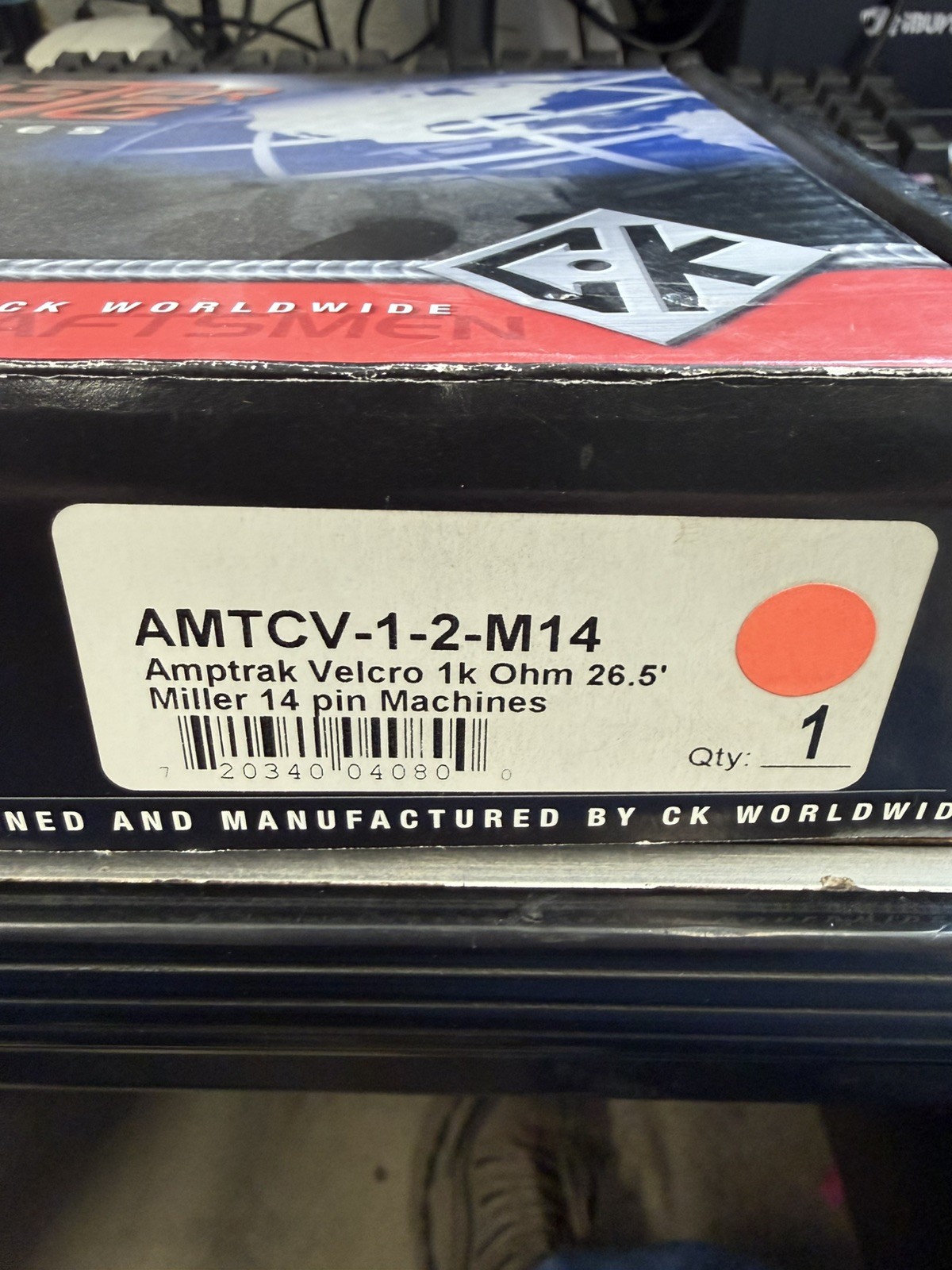 CK AMTCV-1-2-M14 Amptrak Hook and Loop 1k Ohm 28′ for Miller 14 pin Machines