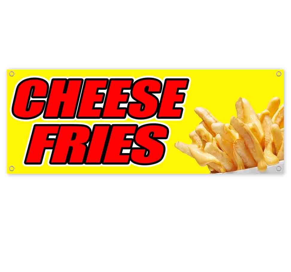 CHEESE FRIES CLEARANCE BANNER Advertising Vinyl Flag Sign INV