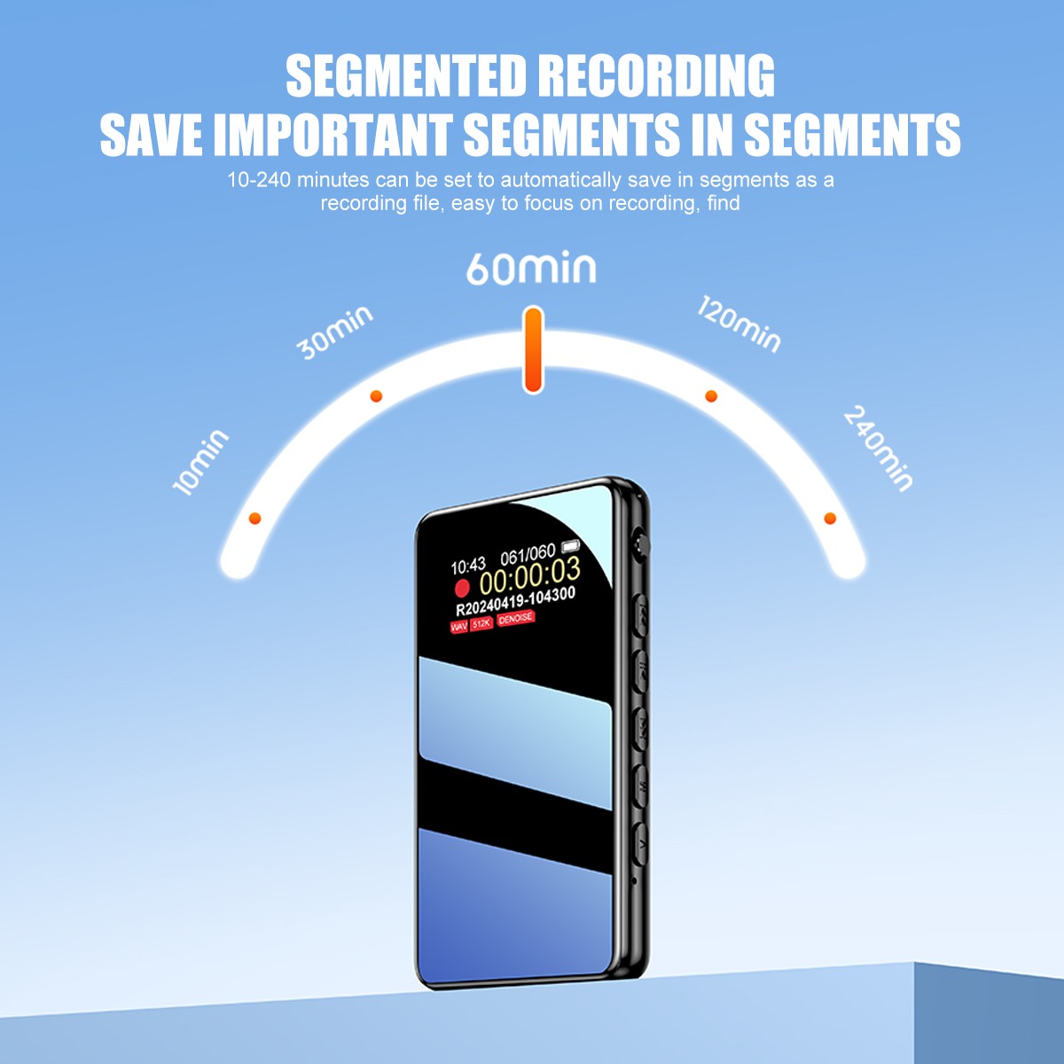 32GB Voice Recorder One-Touch Recording Color Screen for Lectures Meeting 60Hrs