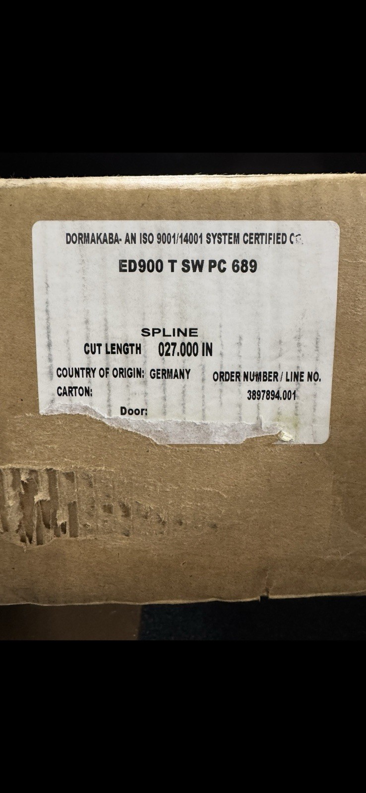 Dorma ED900 T SW PC 689 BRAND NEW & FREE SHIPPING!