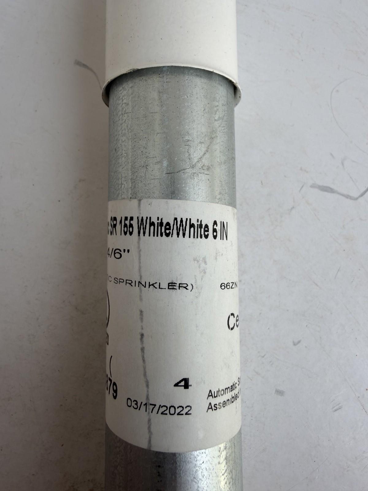 Tyco 6″ DS1 HSW Flush Esc SR 155 White/White 60/94/1/4/6″ UL NEW