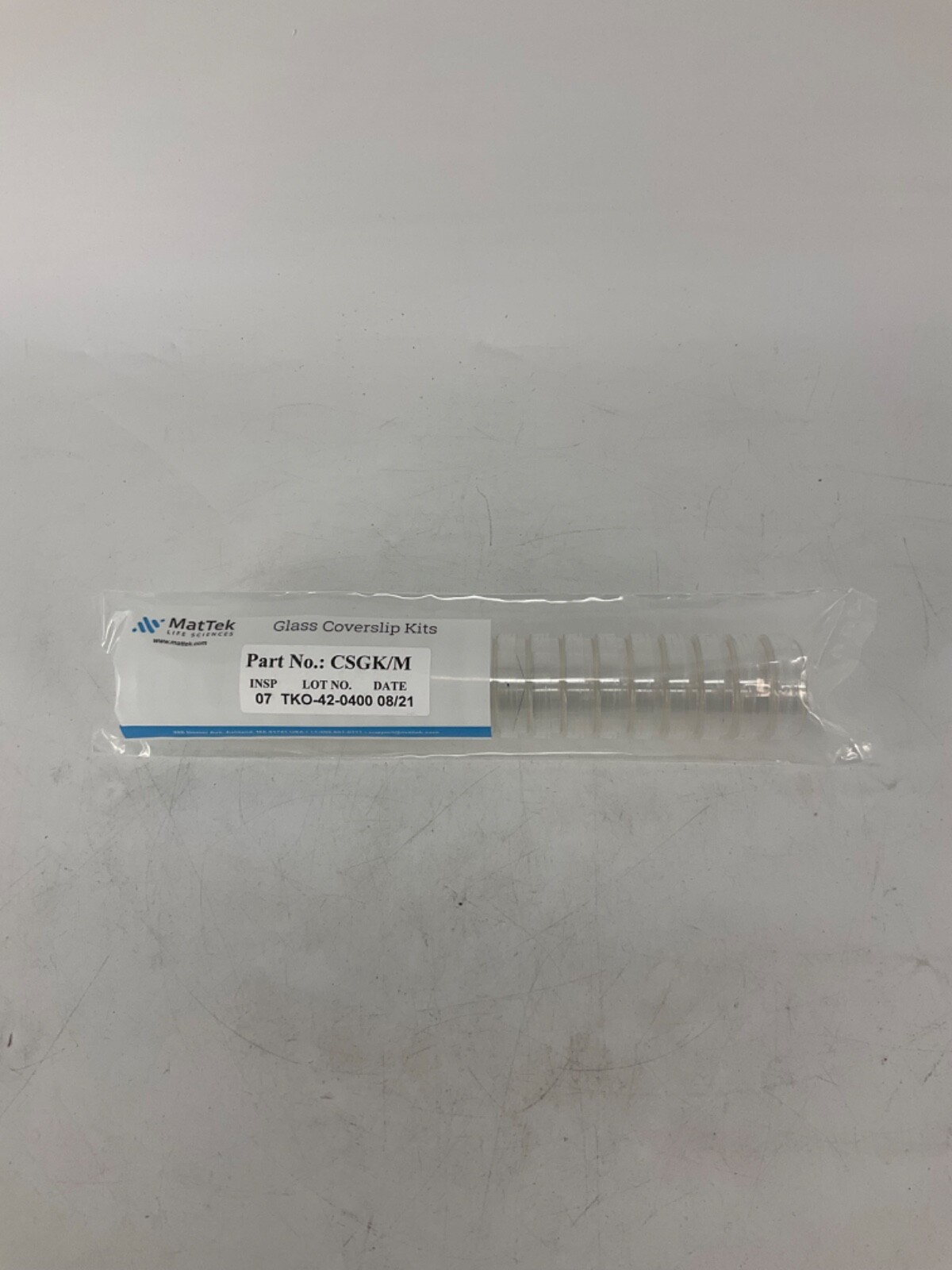 MatTek 35mm Dish No. 1.5 Coverslip 22x22mm Glass Diameter Uncoated (20pcs)