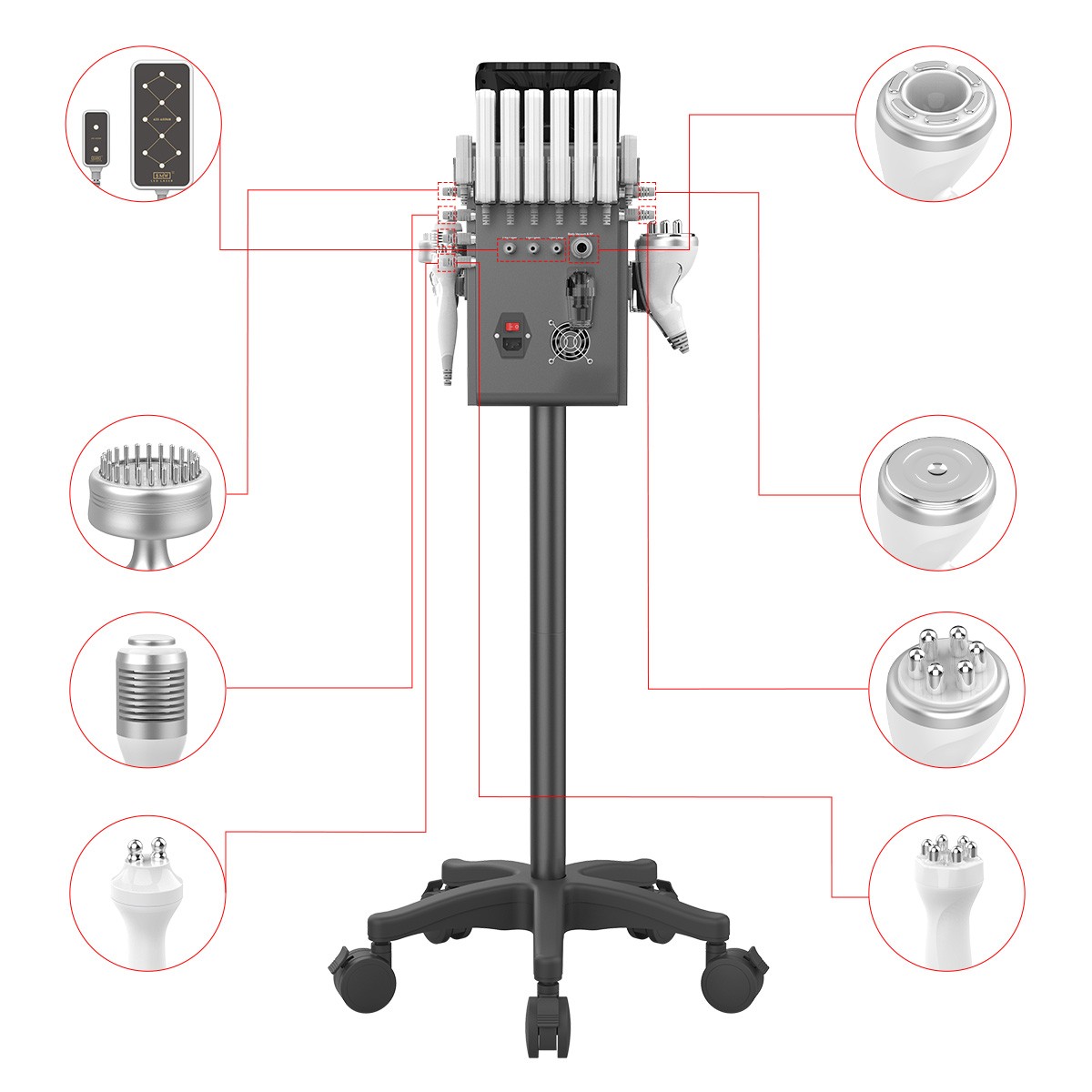 Pro 9 in 1 Beauty Machine Body Massage Facial Skin Care Salon Grade Equipment