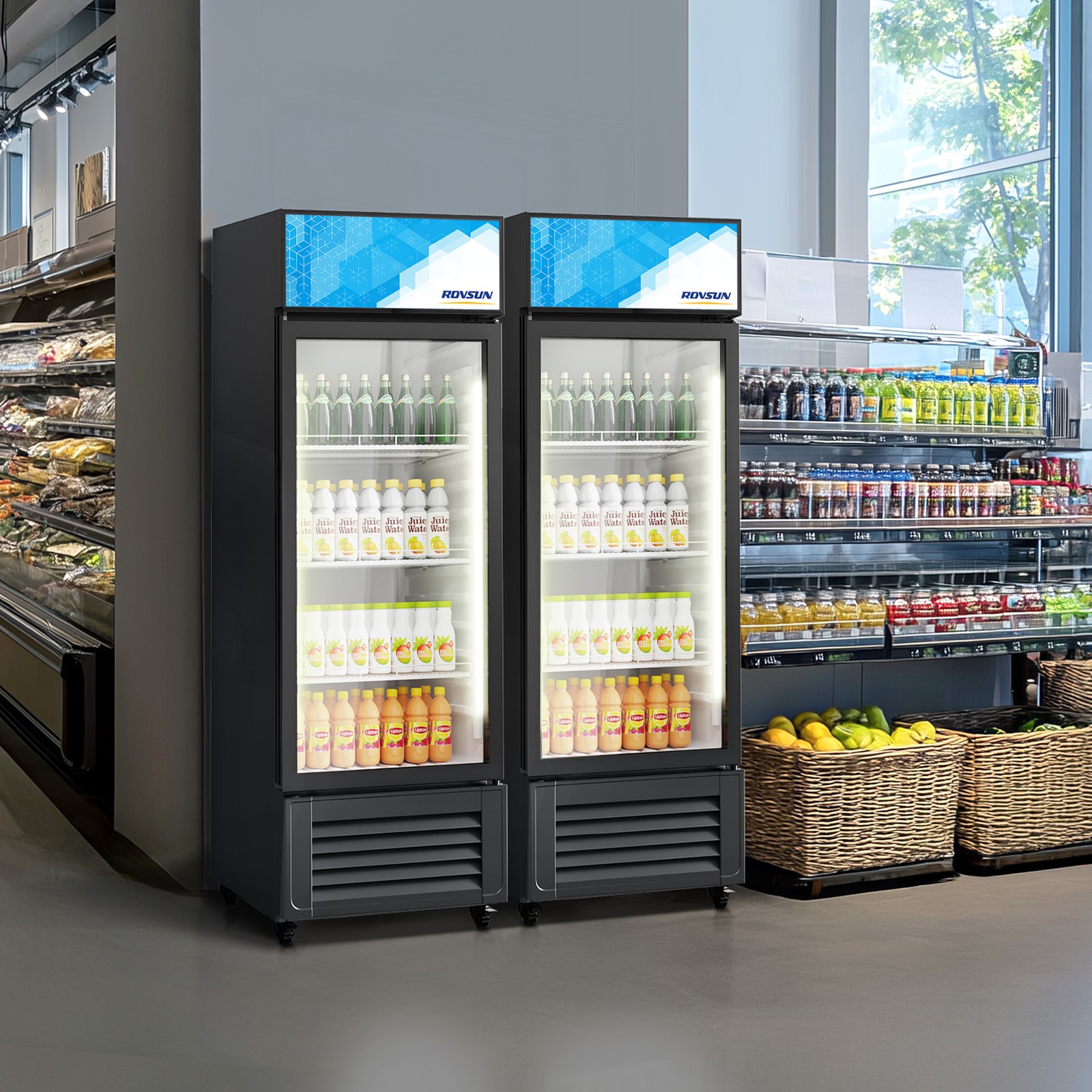 10 Cu.Ft. Commercial One Glass Door Display Upright Beverage Refrigerator Cooler