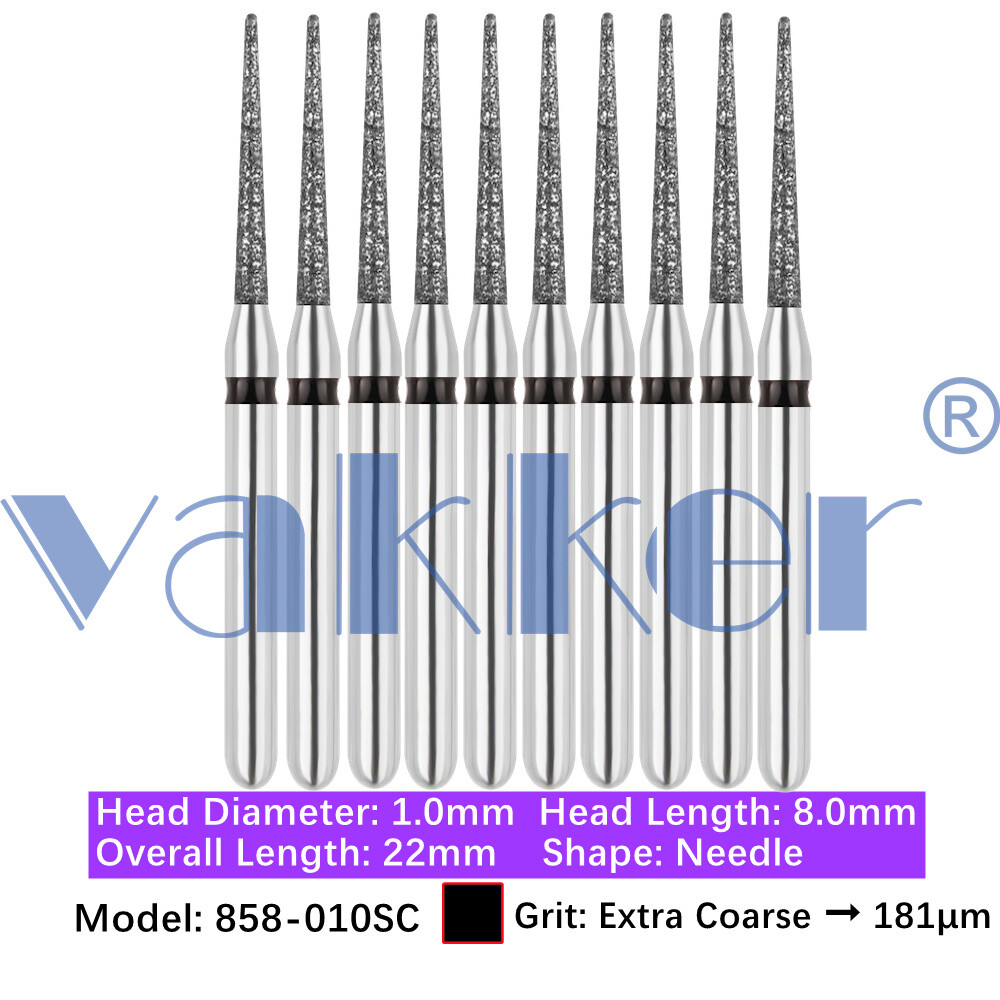 Vakker 10pc Dental Diamond Burs FG Friction Grip Coarse Super Coarse Grit Bur