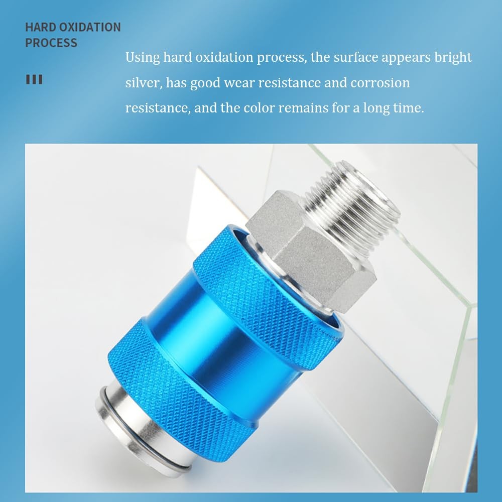 2 PCS HSV08 Aluminum G1/4 Inch Thread Pneumatic Flow Control Manual Valve