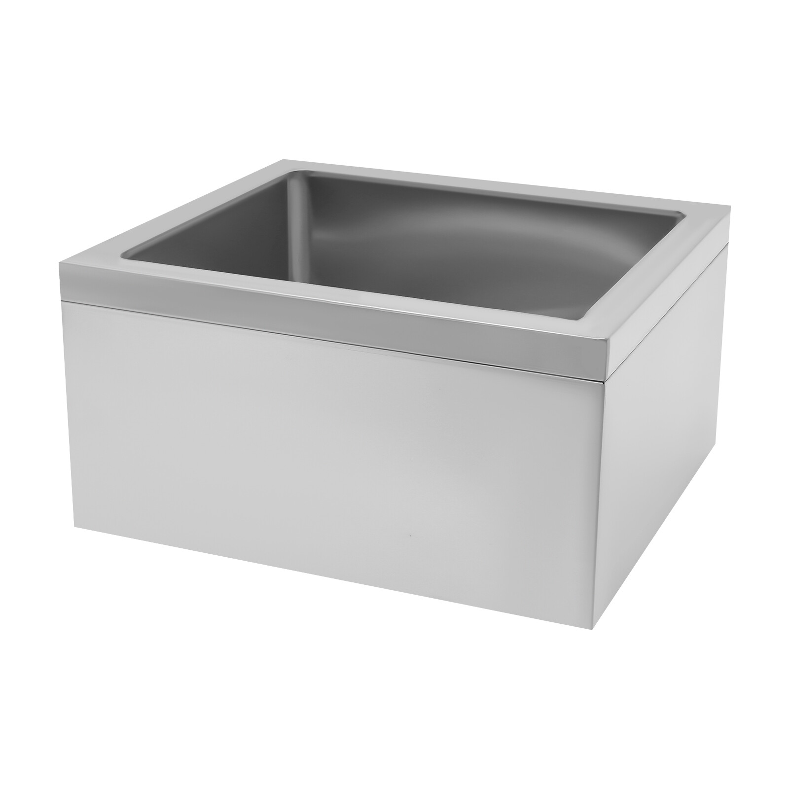 22″L x 19″W x 12″H Stainless Steel Mop Sink Utility Floor Mount Mop Basin Silver