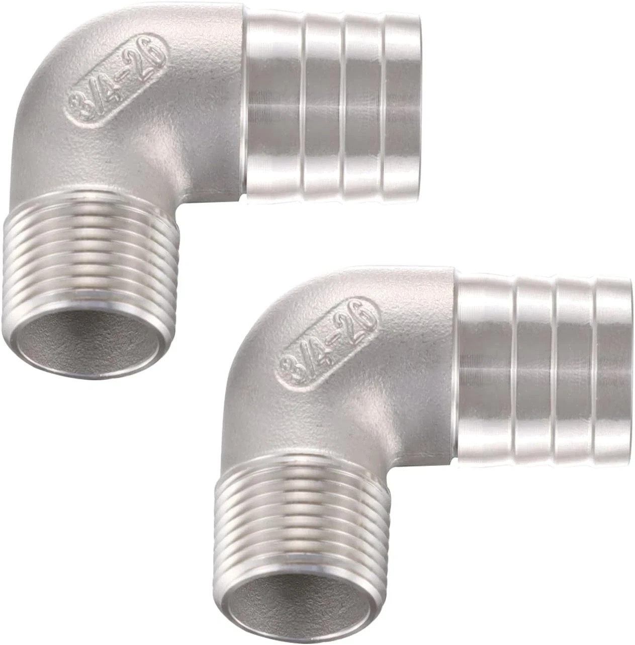 3/4″ Hose Barb X 3/4″ Male NPT 304 Stainless Steel 90 Degree Elbow- Home Brew Pi