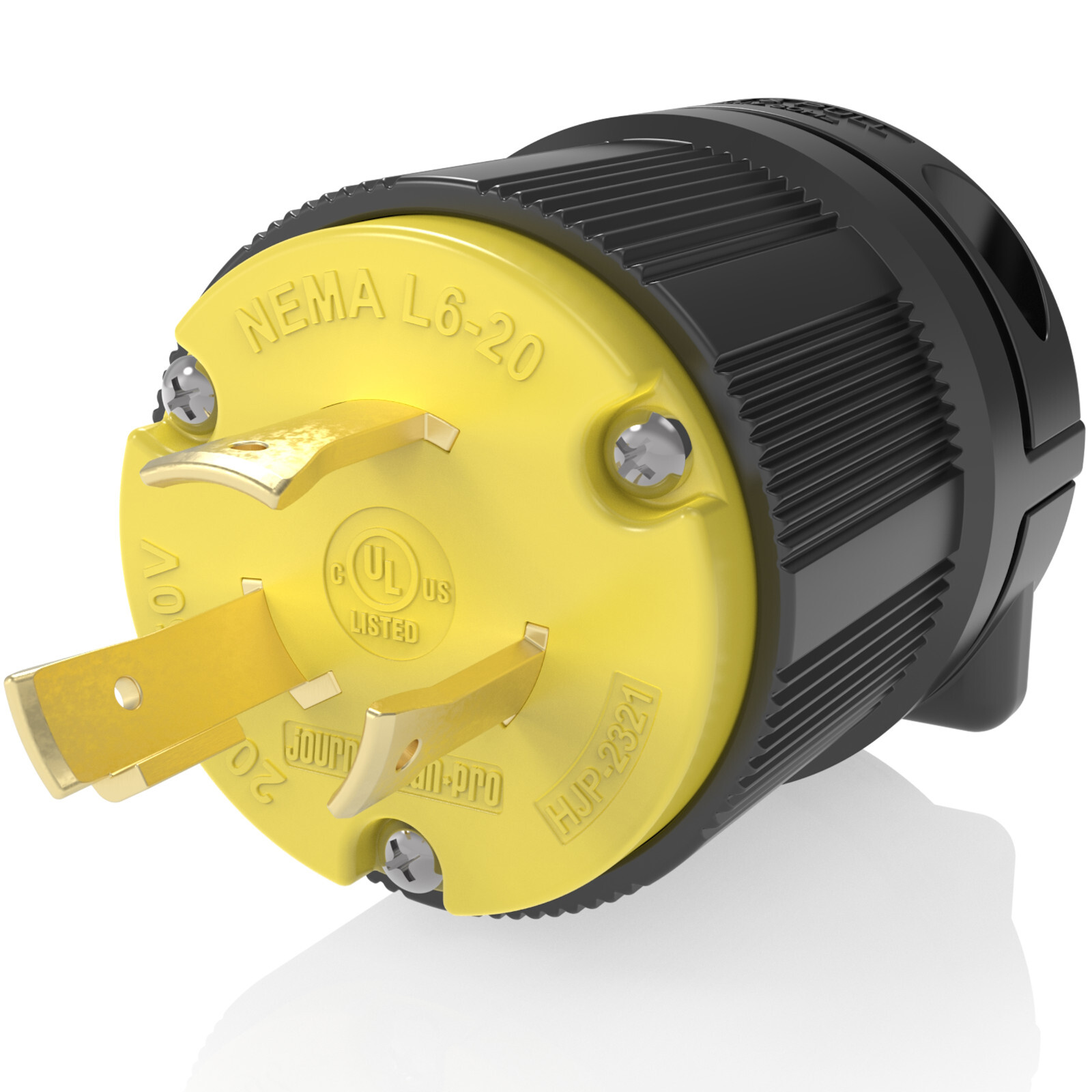 MALE L6-20P 220 POWER CORD END 3-PRONG TWIST LOCK GENERATOR PLUG 20A 250V 20 AMP