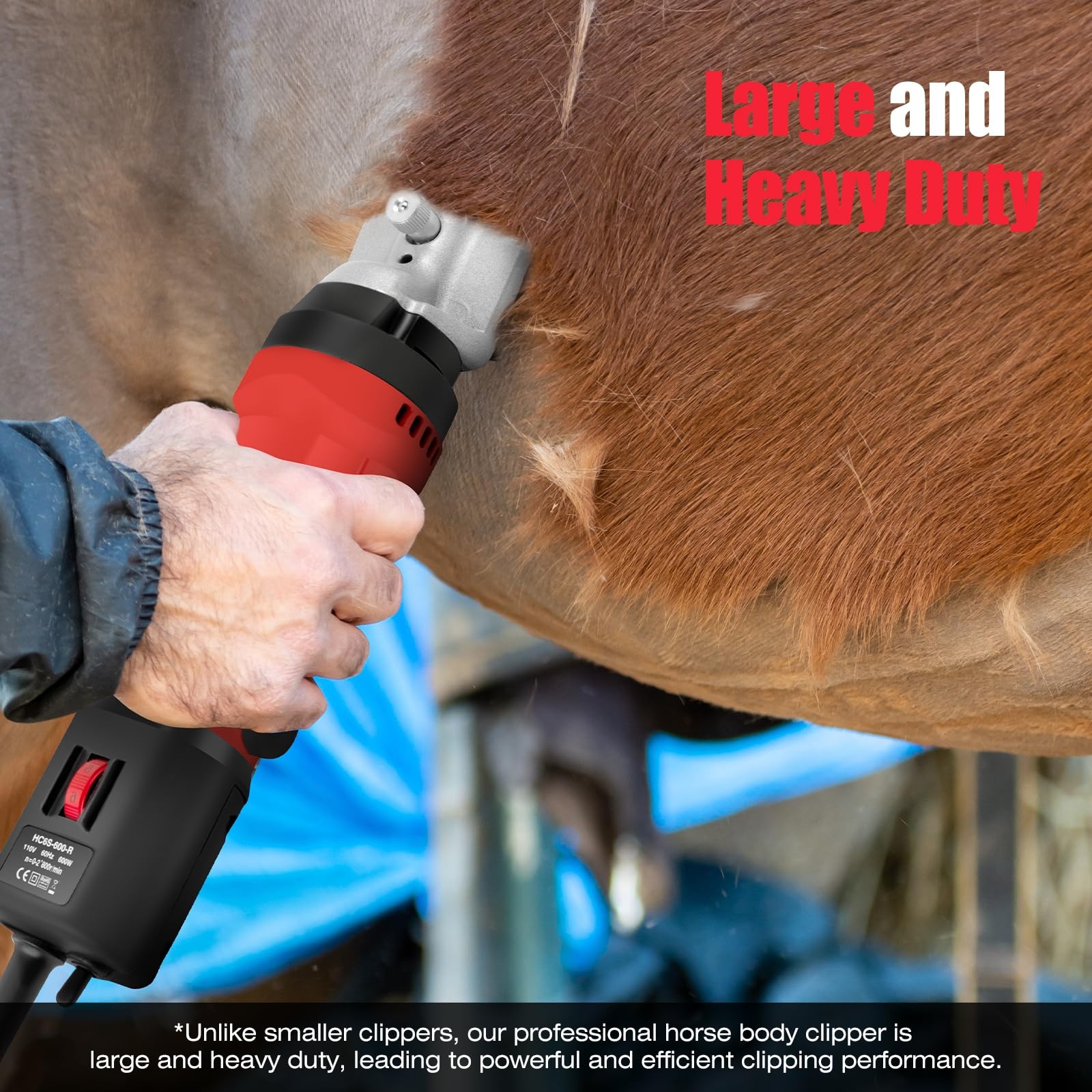 Horse Clippers, 600W Professional Heavy Duty Horse Body Clippers, 6-Speeds L…