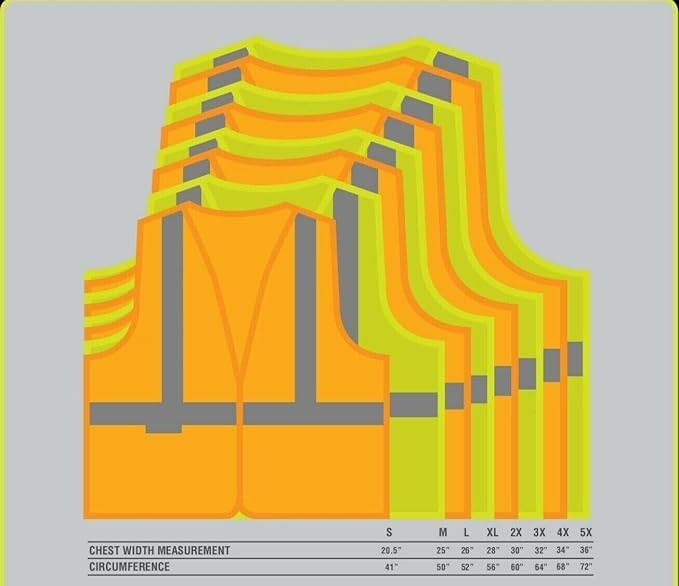 2 Pockets Orange Solid-Mesh High Visibility Safety Vest, ANSI/ ISEA 107-2010