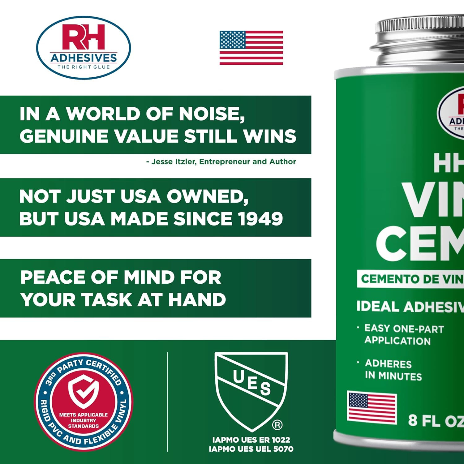 HH-66 Vinyl Cement 8 Oz – Vinyl Adhesive, Cement Glue, Industrial Contact Cement