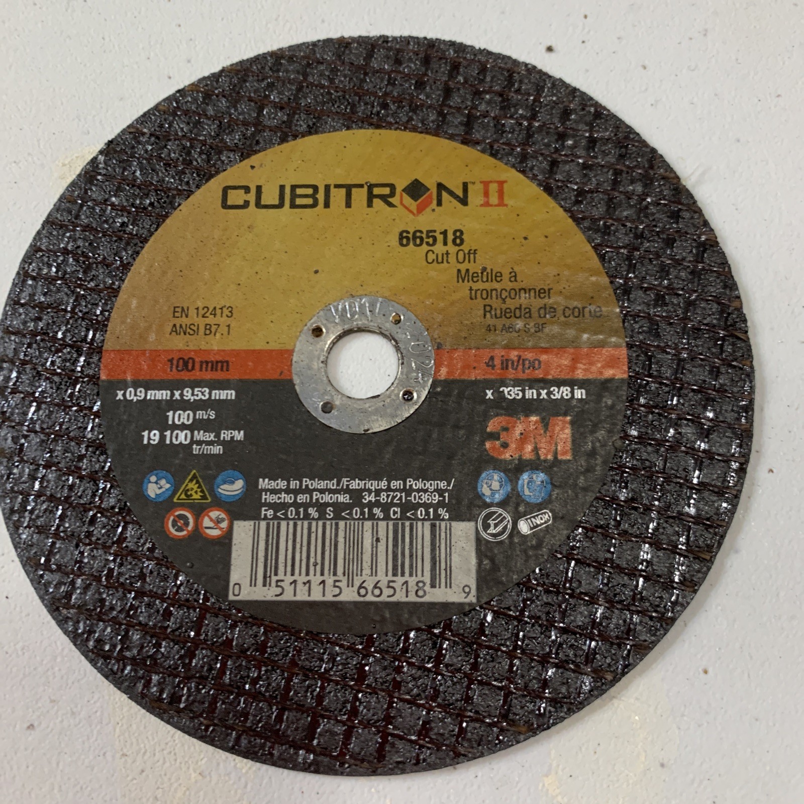 3M 66518 Cubitron Cut Off Wheels: Old Part Number 01994 5 pieces (A5)