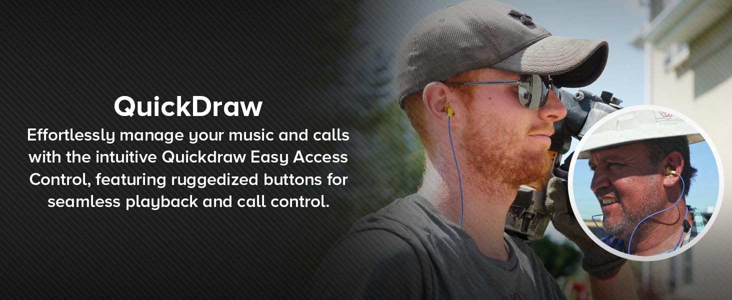 Basic Pro Bluetooth Earplug Headphones for Work, Wireless in-Ear Safety Earbuds,