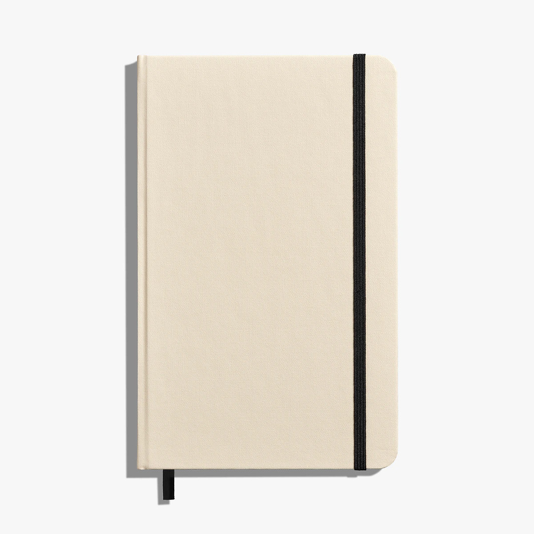Shinola Detroit Medium Hard Linen Ruled Journal Cream 5.25×8.25 192 Ruled Pages