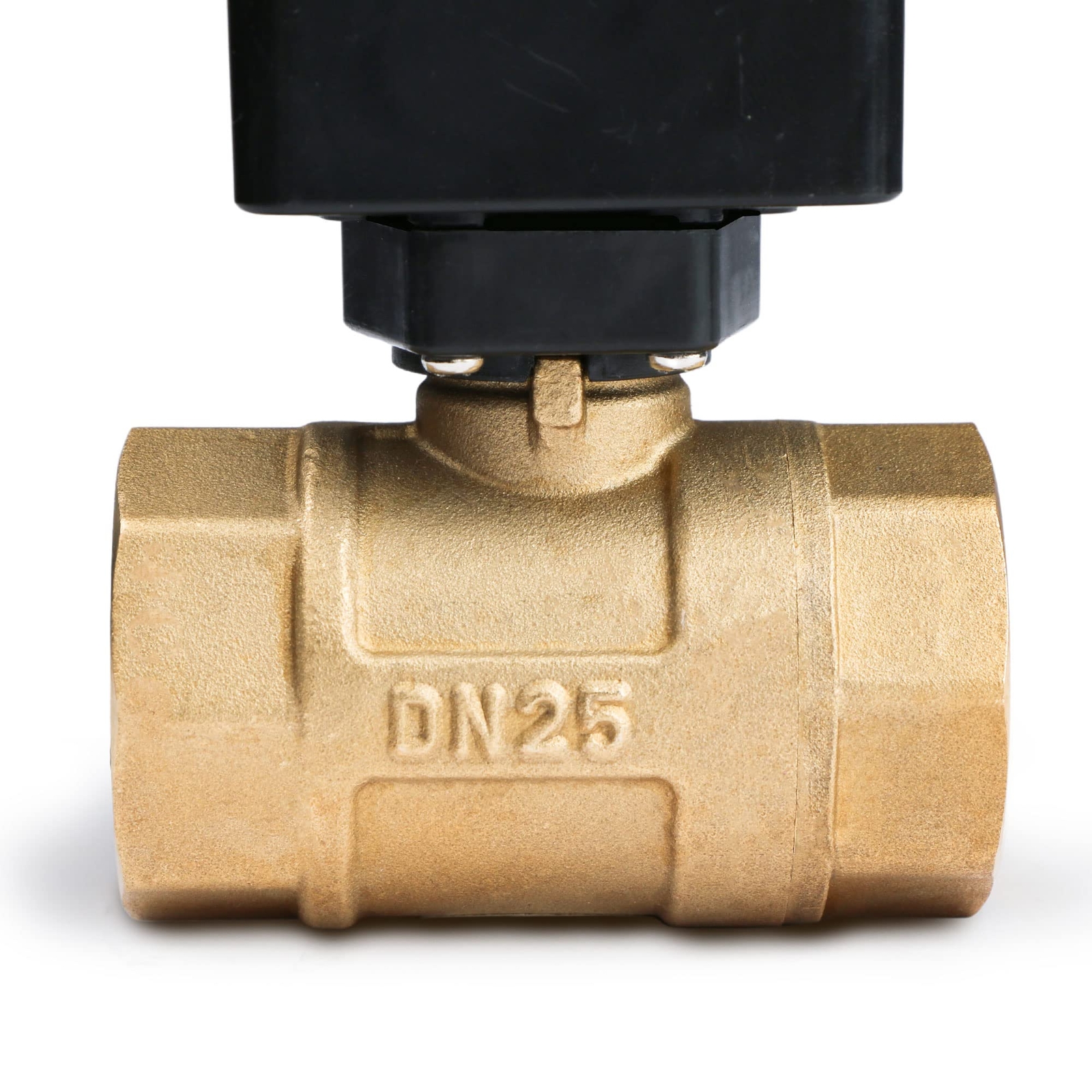 U.S. Solid Motorized Ball Valve with Indicator Lights 1 in Brass 9-36V N/O