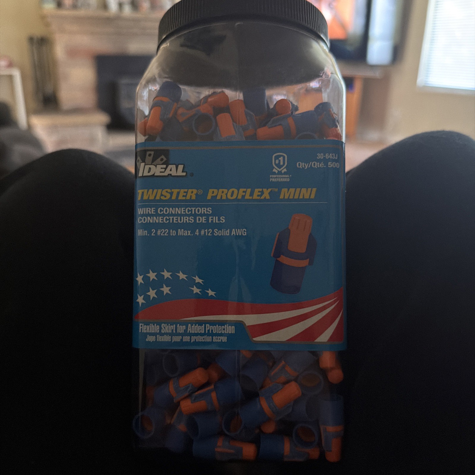 IDEAL 30-643J 343 Orange/Blue Twister® ProFLEX™ – Jar of 500 – Flexible Skirt