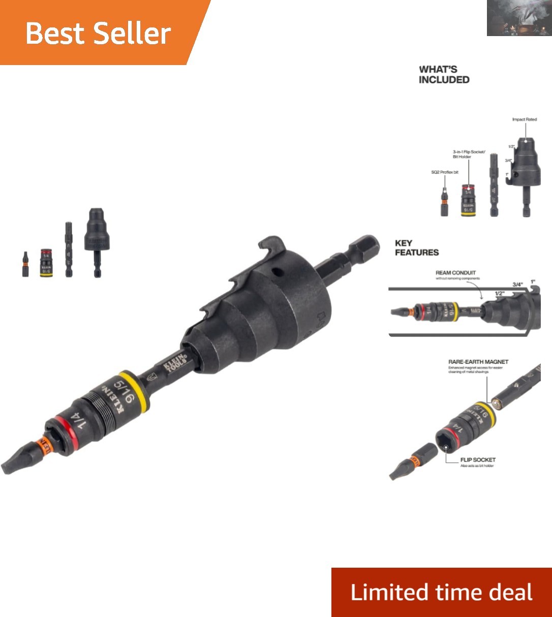 Lightweight Hand-Powered Conduit Reamer for 1/2″ to 1″ – Durable & Efficient