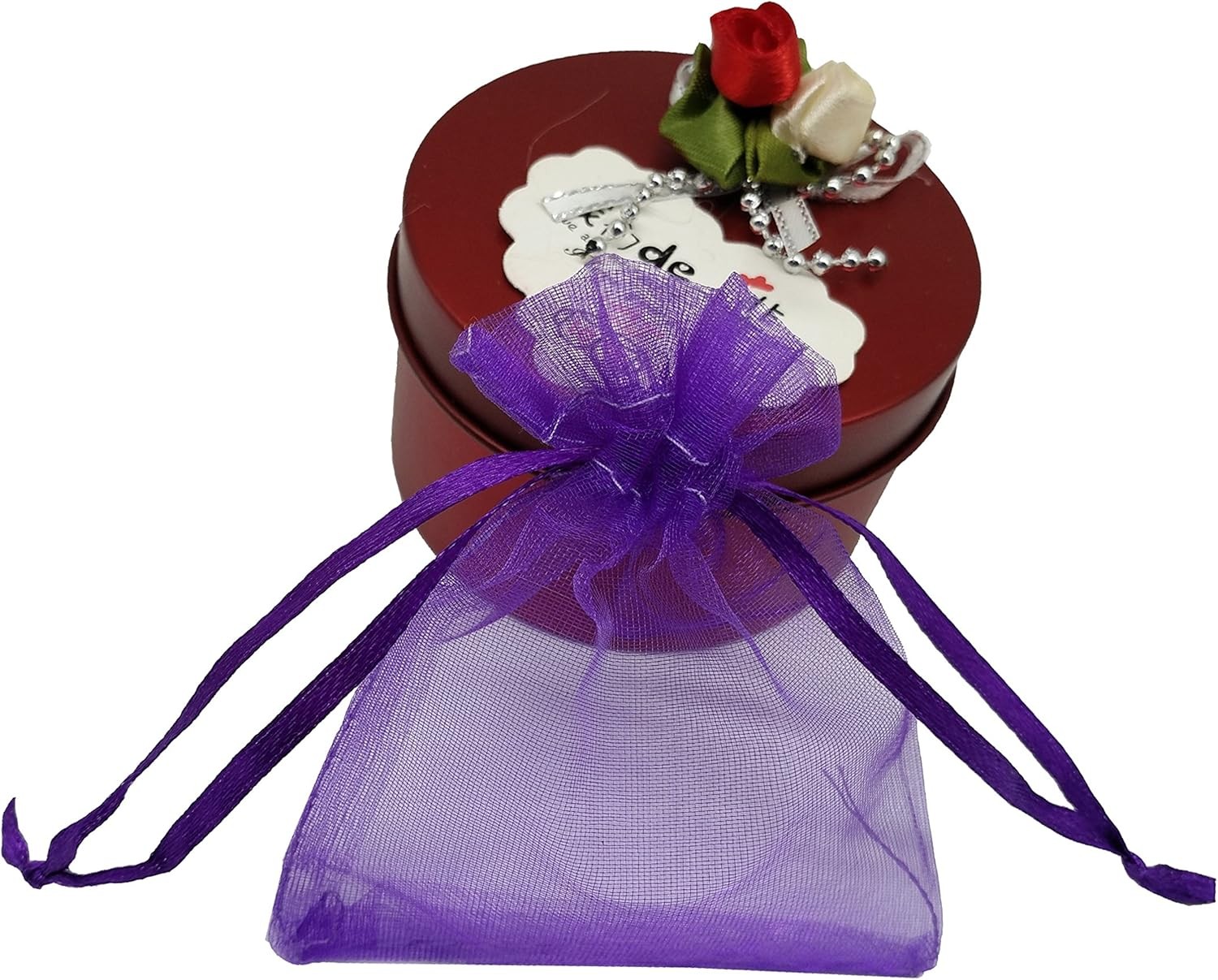 100pcs Sheer Organza Favor Bags 3×4» Jewelry 1 Count (Pack of 100), purple