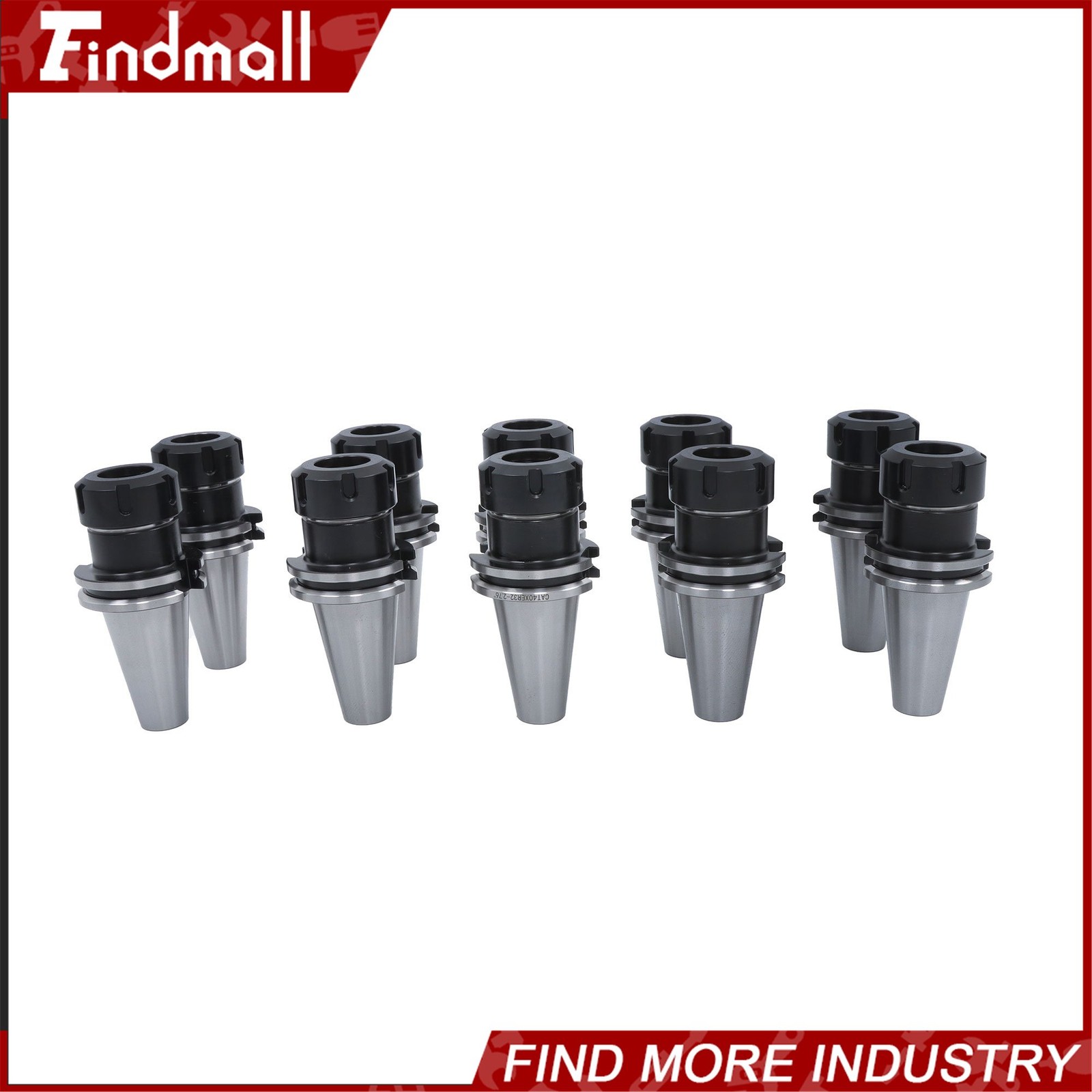 Findmall 10pcs CAT40 ER32 Collet Chuck Set 2.76″ 70mm CNC Milling Tool Holder