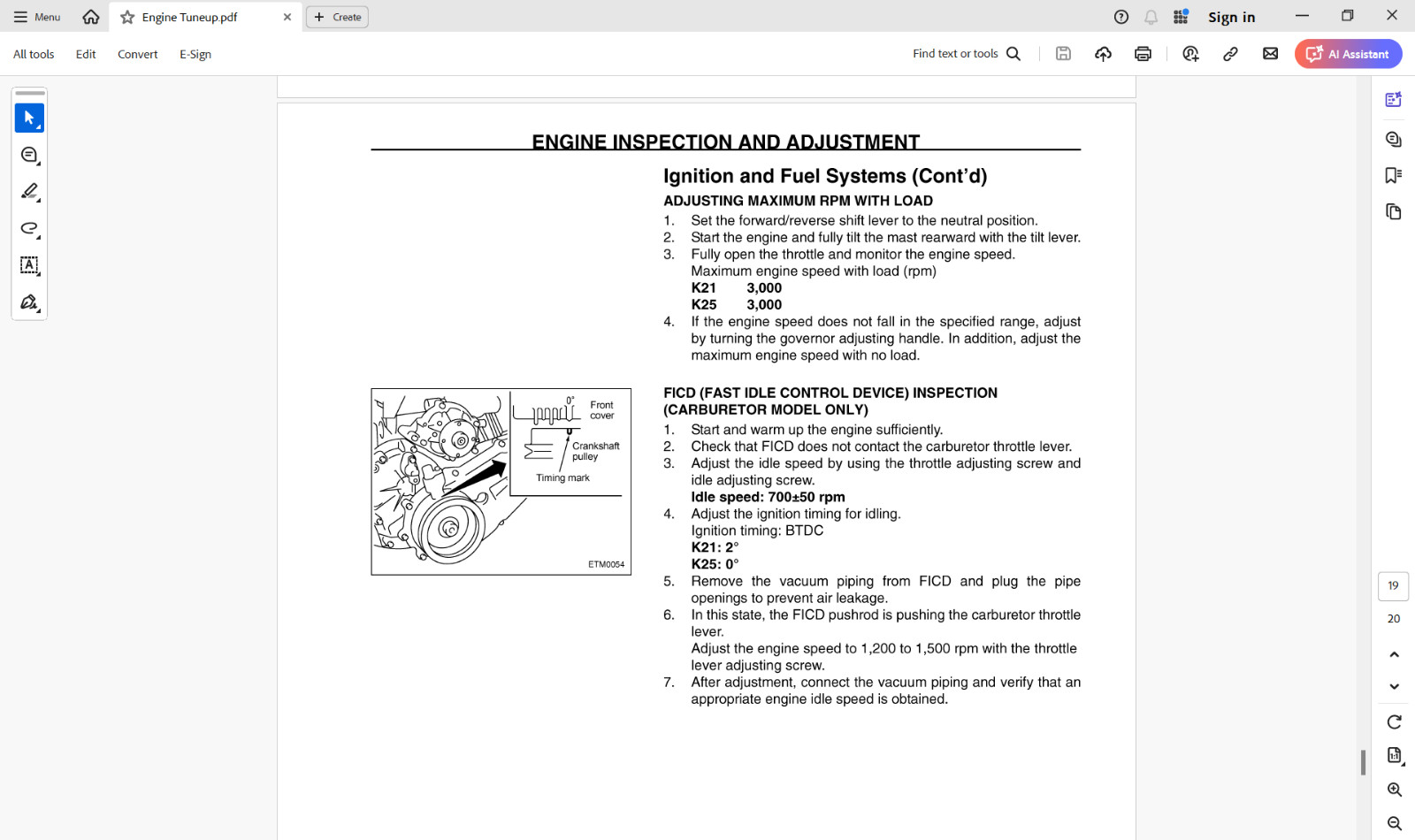 NISSAN FORKLIFT Service Manuals-Parts Manuals on a USB Flash Drive.