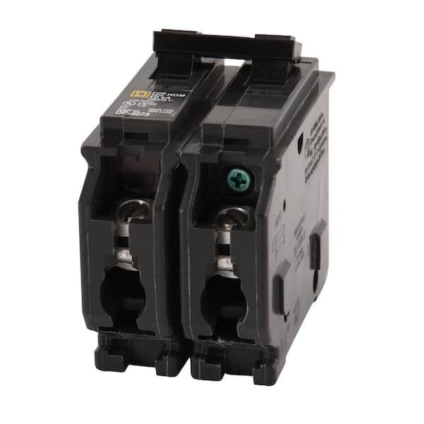 Circuit Breaker Square D 50 Amp 2 Pole Homeline Standard Trip Residential Black