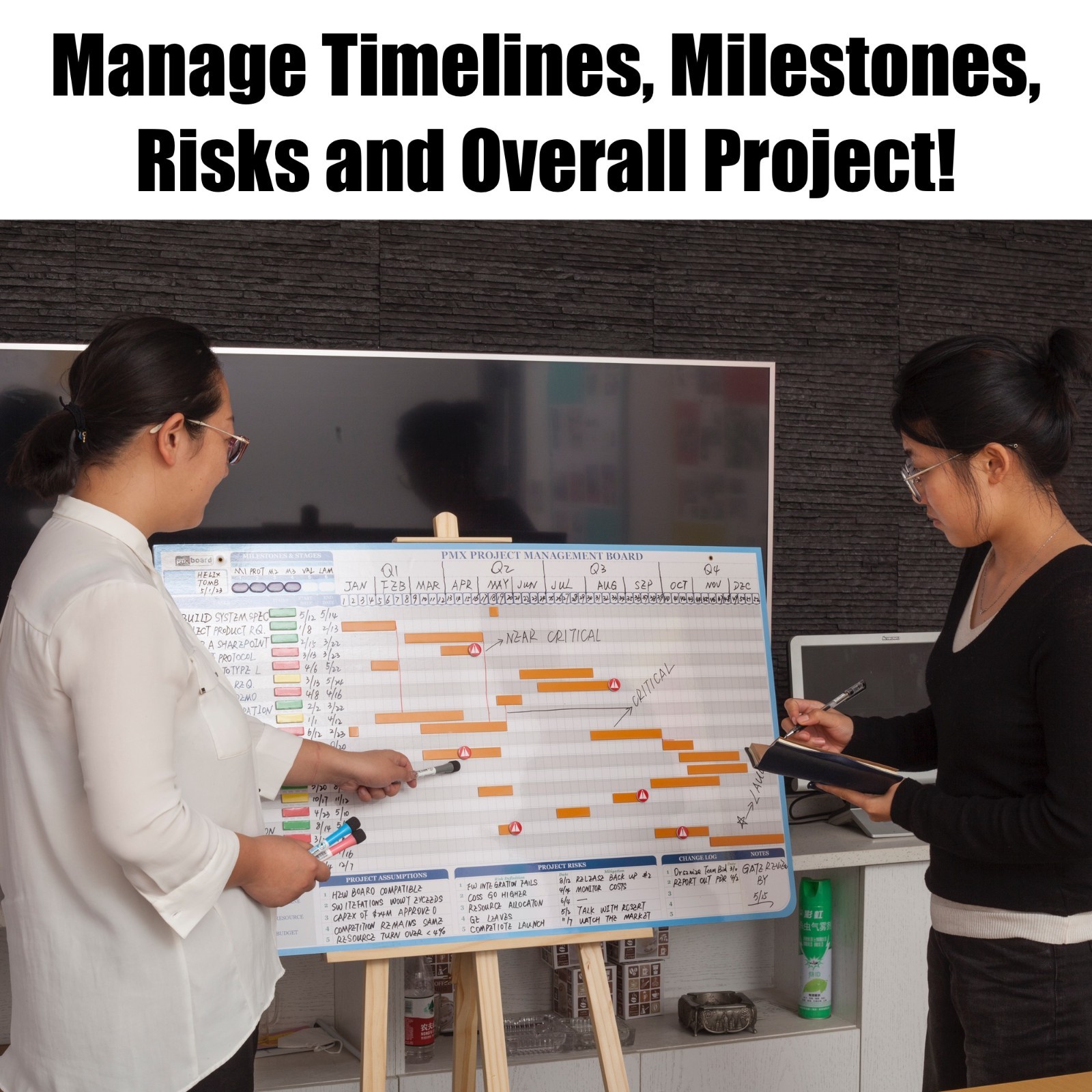 Ultimate Project Management Gantt Chart Whiteboard Kit, Gantt Chart Board
