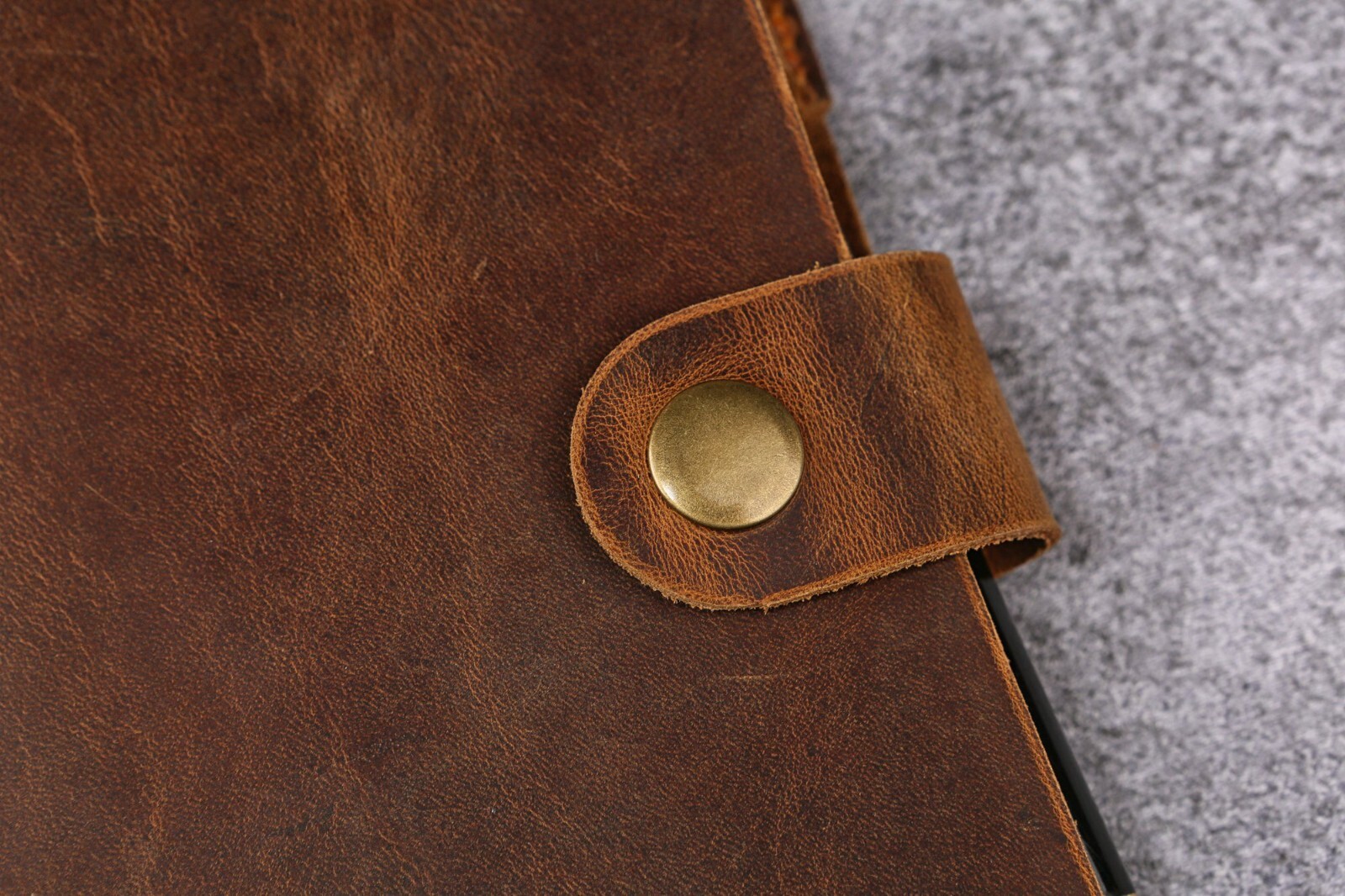 Personalized rustic leather 6 ring A6 journal diary cover with pen holder