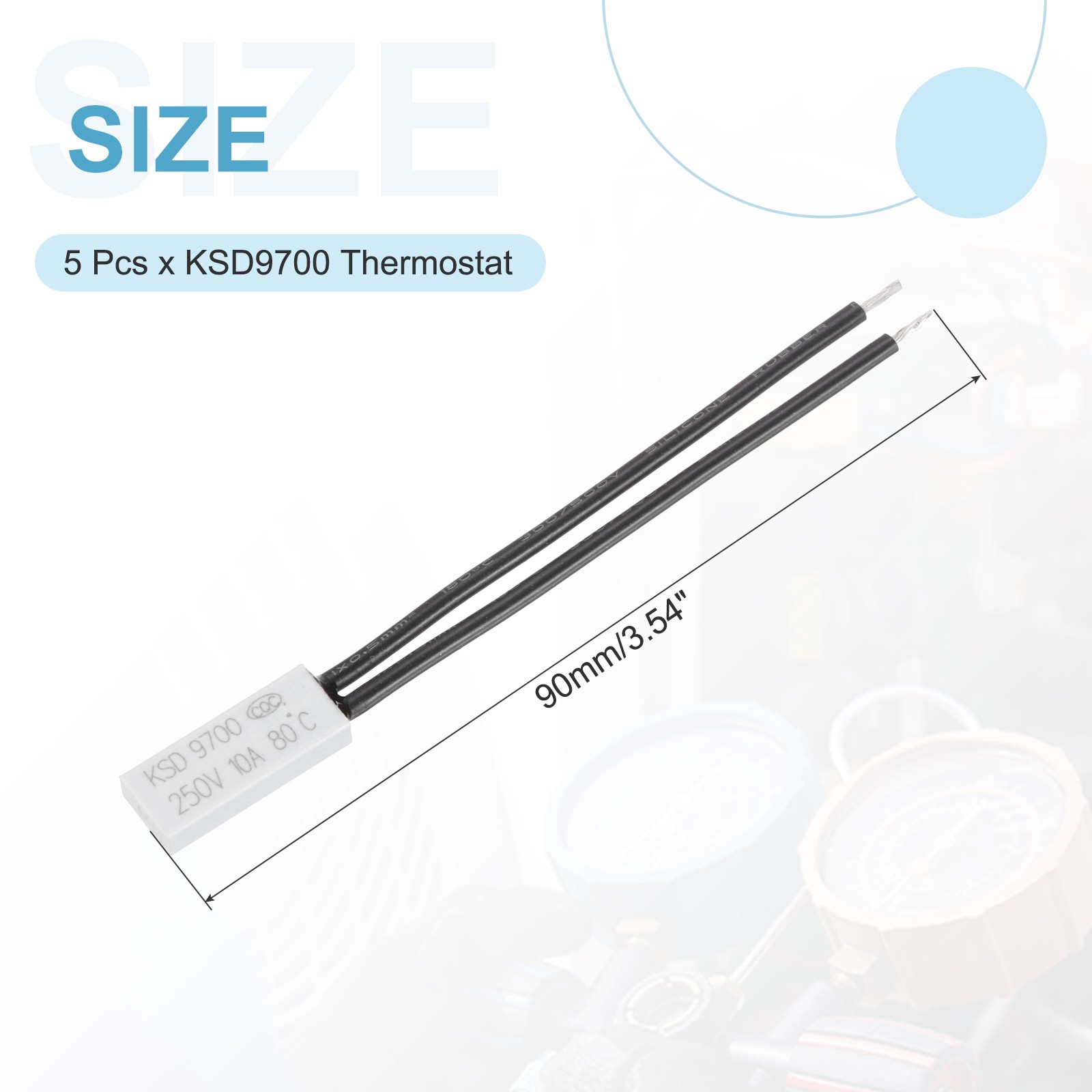 5Pcs KSD9700 Thermostat 80°C/176°F Temperature Control Switch N.C 10A Plastic