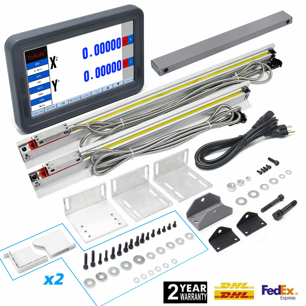 2/3 Axis DRO Digital Readout Touch Screen LCD Display + Linear Glass Scale Kit