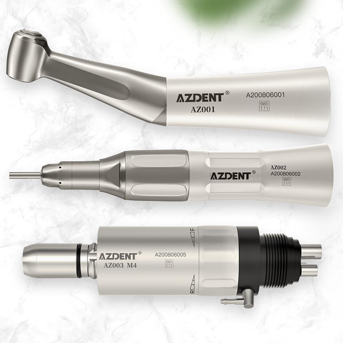 AZDENT Dental LED High Speed Ceramic Torque Head /Low Handpiece Kit 2Hole/4Hole