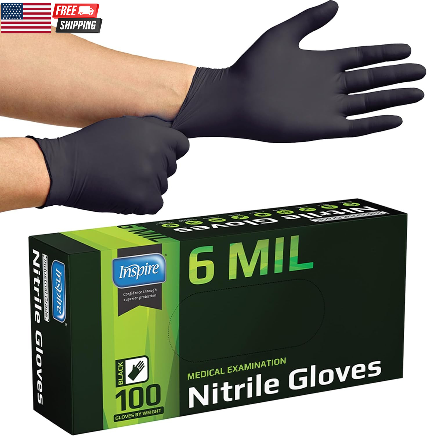 Black Nitrile Gloves HEAVY DUTY 6 Mil Nitrile Chemical Resistant Medical Cooking