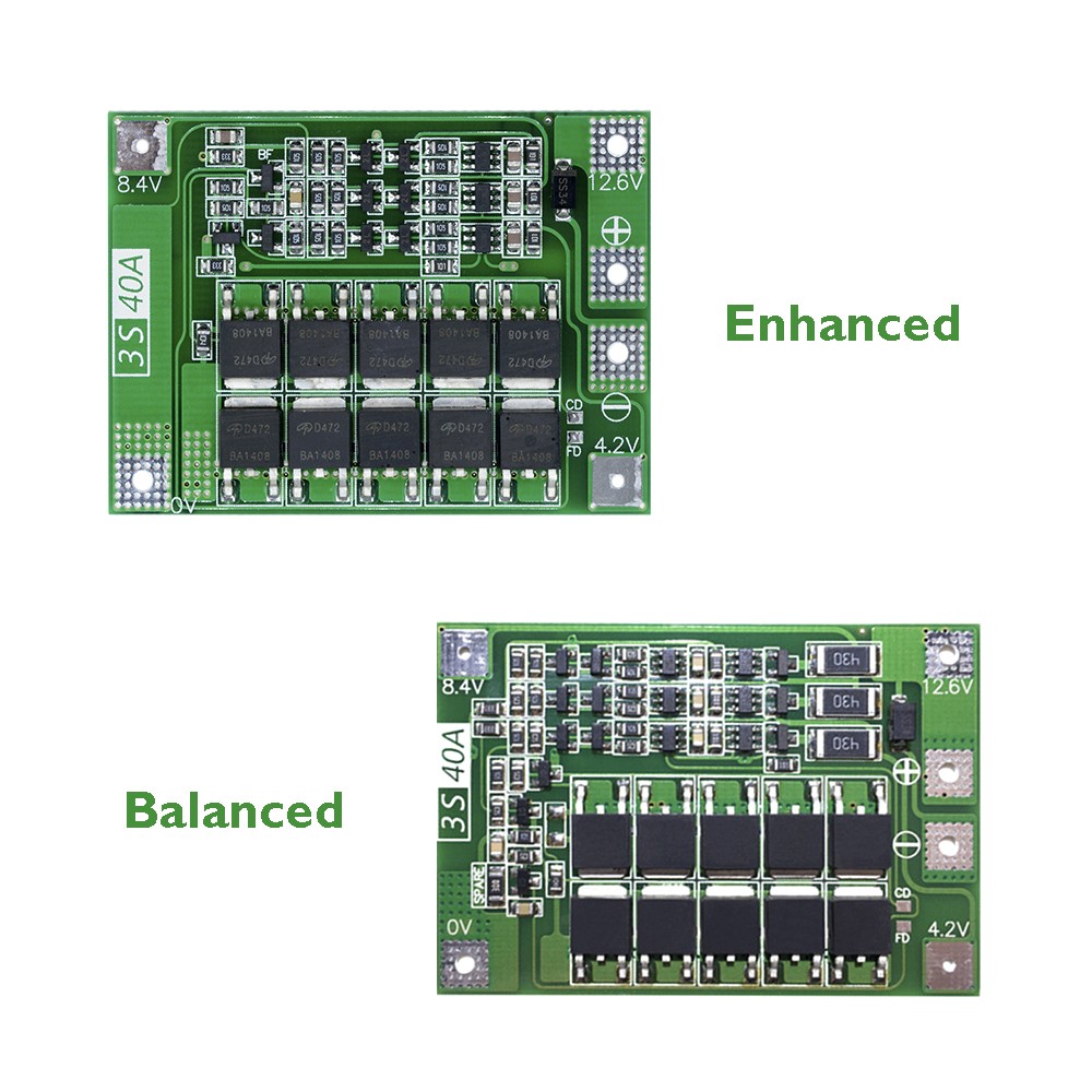 3S 11.1V 12.6V 40A Protection Board Balance BMS For 18650 Lithium Battery G4C9