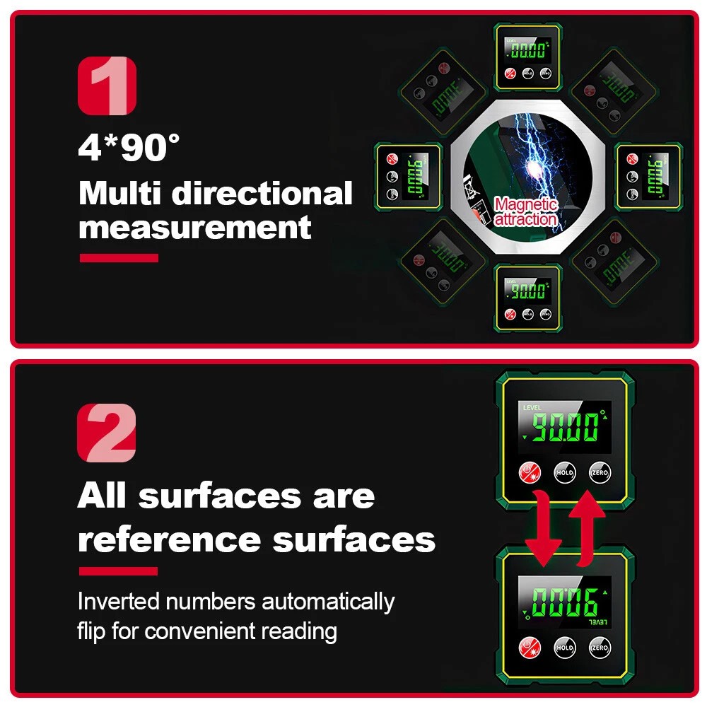 Digital Angle Finder W/ Laser Level Inclinometer Magnetic Angle Gauge Protractor