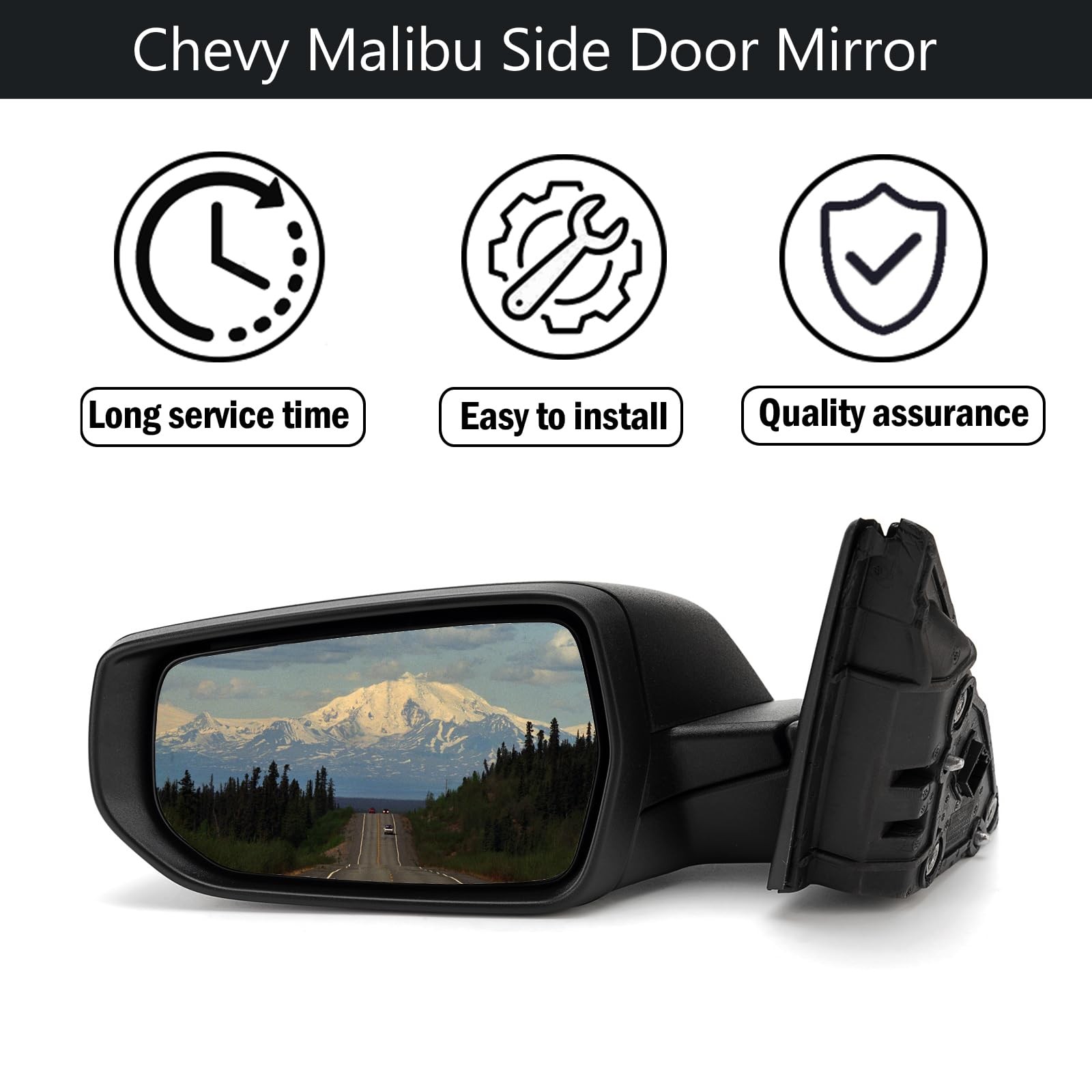 Xiaoyudou 3-Pin Left Driver Side Door Mirror Fit For 2016-2022 Chevy Malibu L