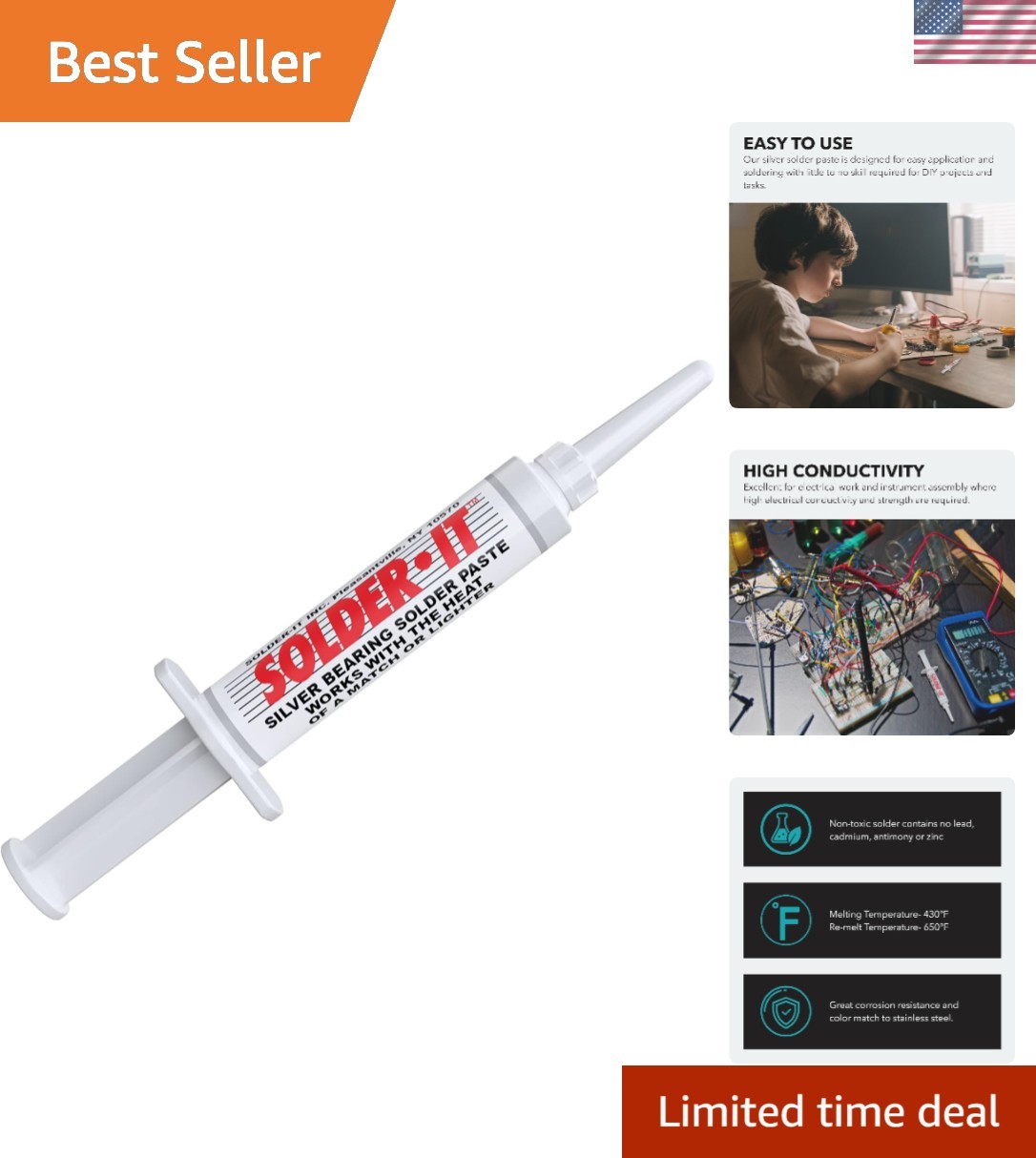 Durable 7.1g Silver Solder Paste for Metalwork – Ideal for Electronics & Jewelry