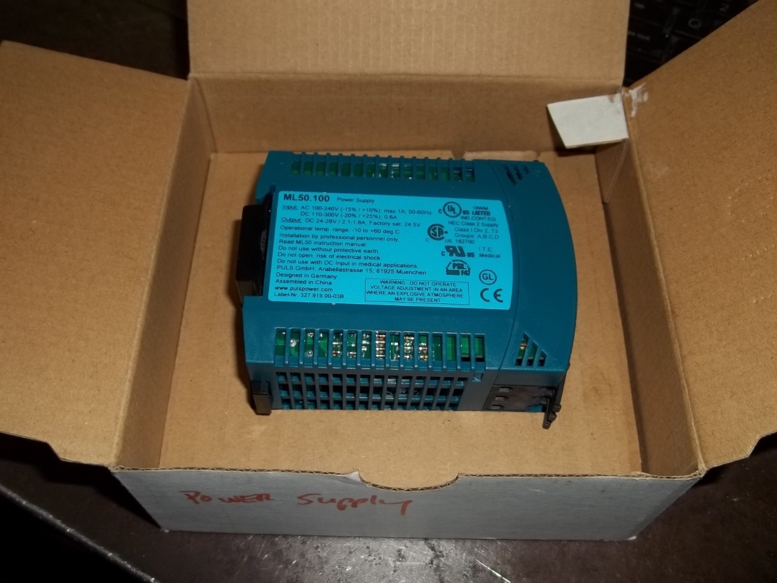 NIB PULS ML50.100 POWER SUPPLY 100-240 VAC (WL64-1)