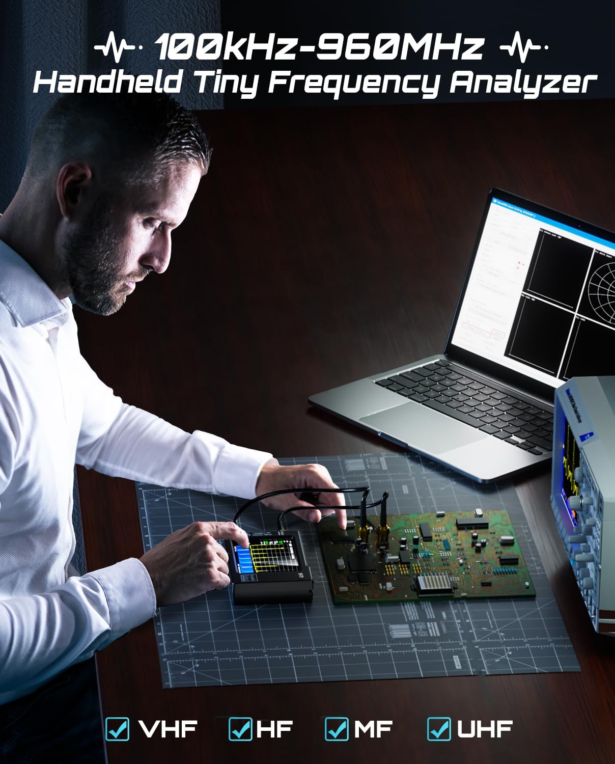 Tiny Spectrum Analyzer TinySA 100kHz-960MHz 2.8″ Portable Frequency Analyzer