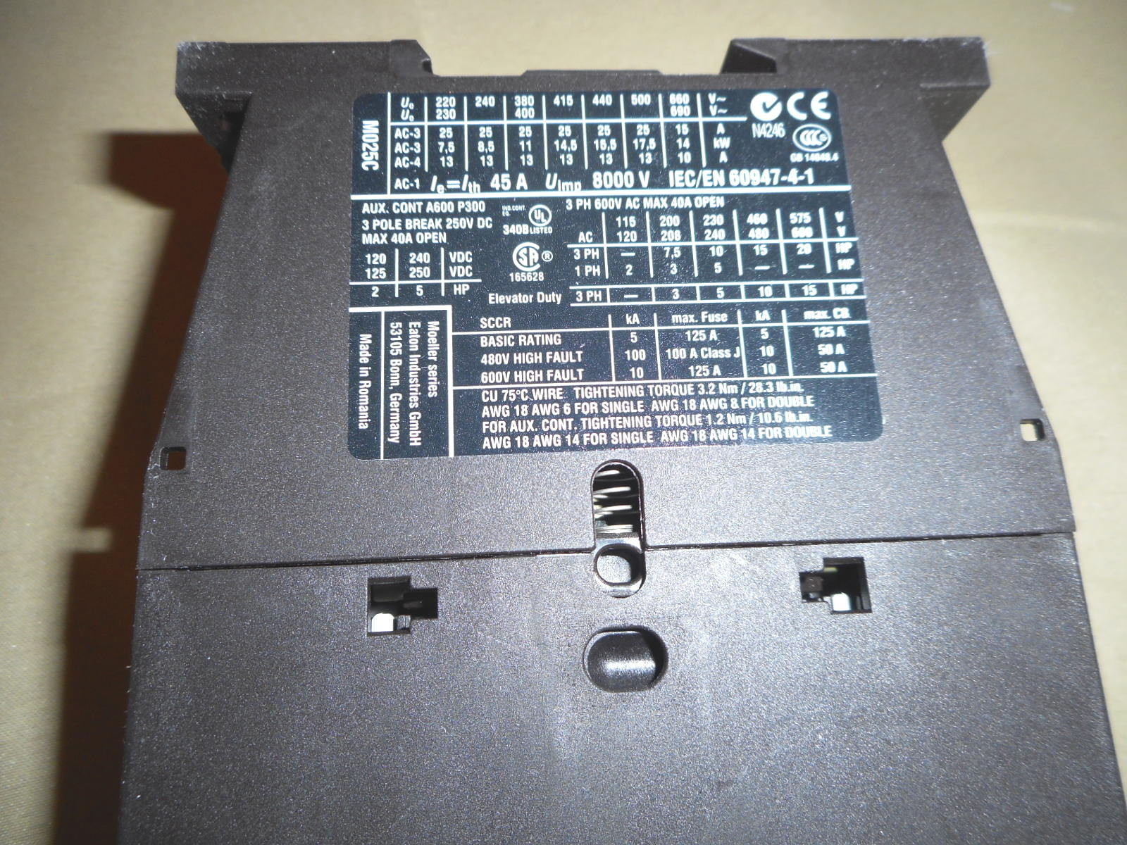 EATON XTCE025C01A (DILM25-01) contactor NIB