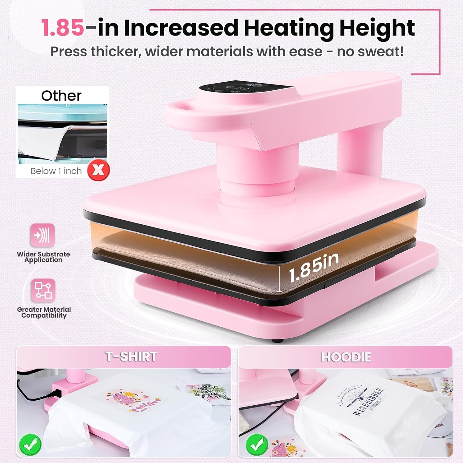 15×15 Auto Heat Press Machine 360° Swing Away for T Shirts with Adjustable Press