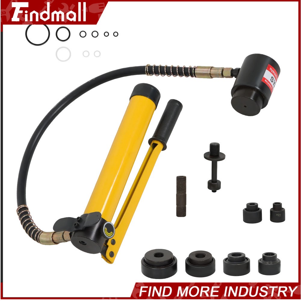Findmall 10 Ton 1/2″ – 2″ Hydraulic Knockout Punch Driver Tool Kit With 6 Dies