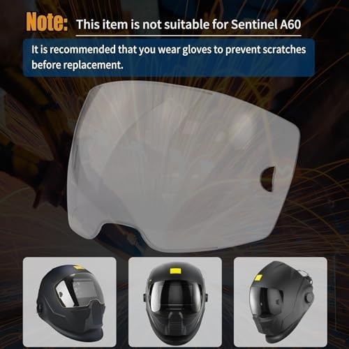 5 pack 0700000802 front lid lens compatible with esab sentinel a50 welding he