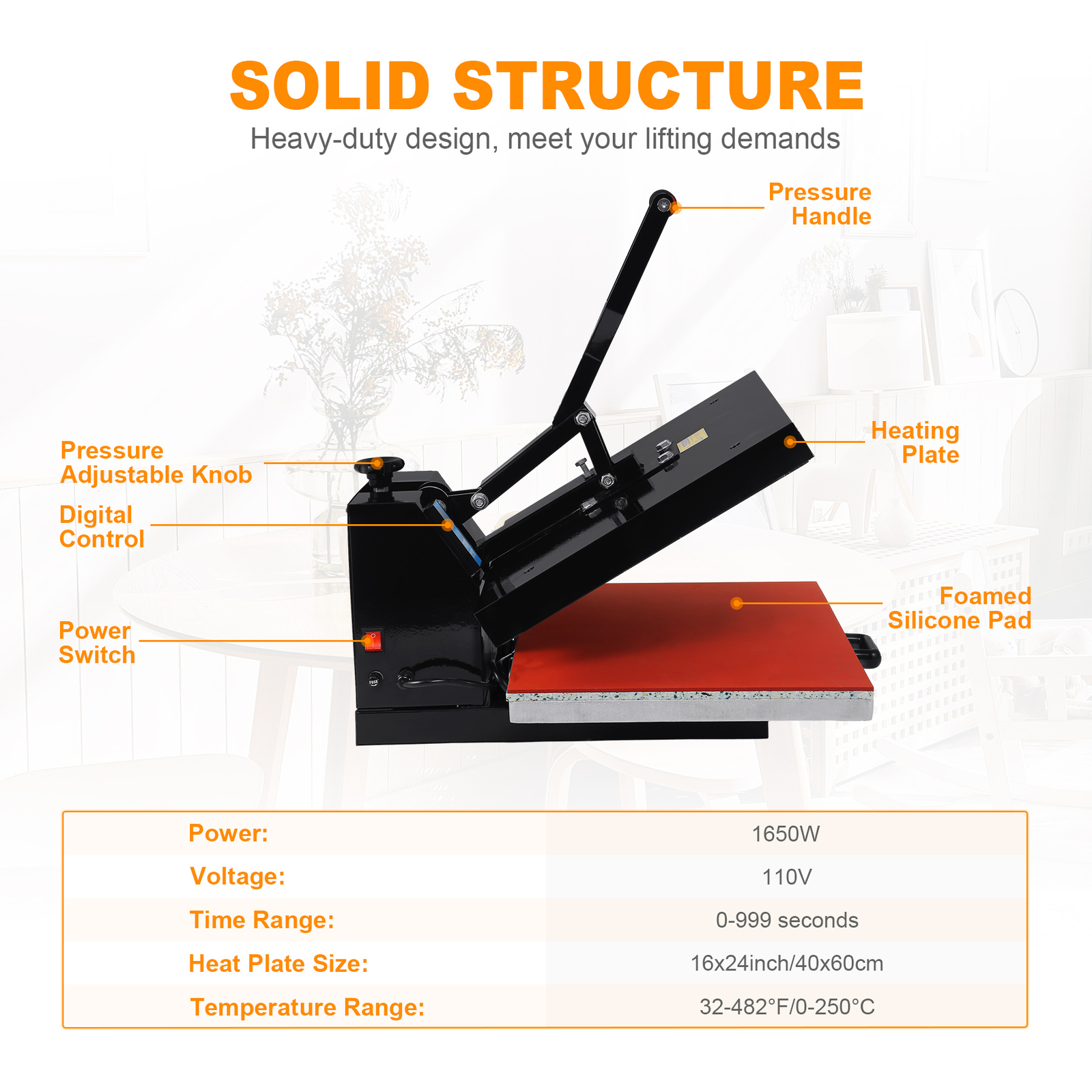 16″x24″ Digital Clamshell Heat Press Transfer T-Shirt Sublimation Press Machine