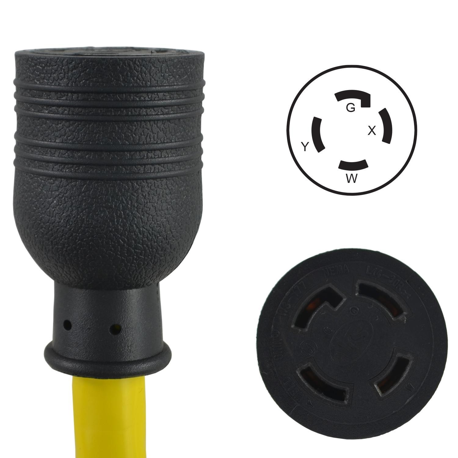 Conntek 50FT 30 Amp Generator Extension Cord NEMA L14-30 Twist Locking
