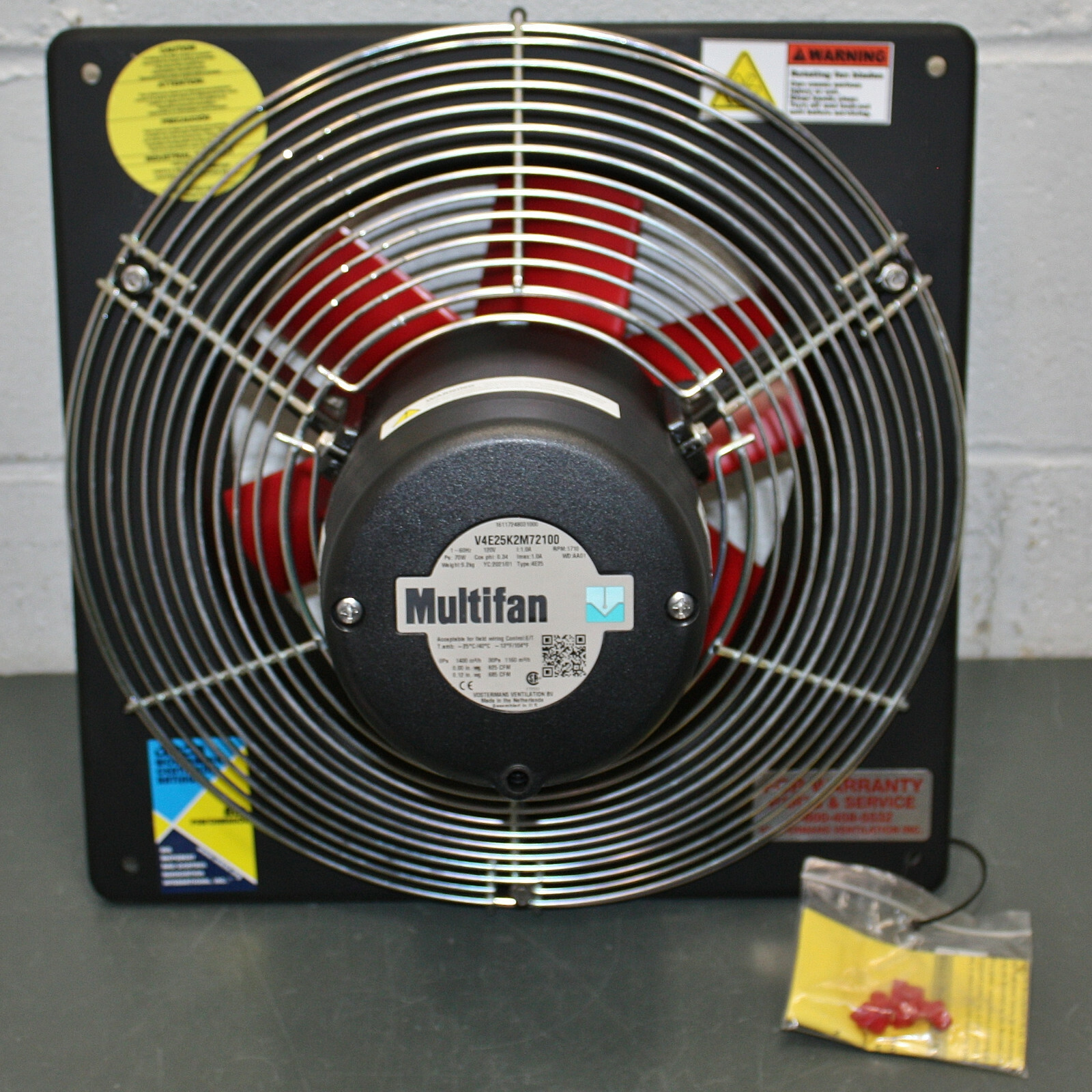 Multifan 10″ Corrosion Resistant Exhaust Fan V4E25K2M72100, 120V AC, 880 CFM