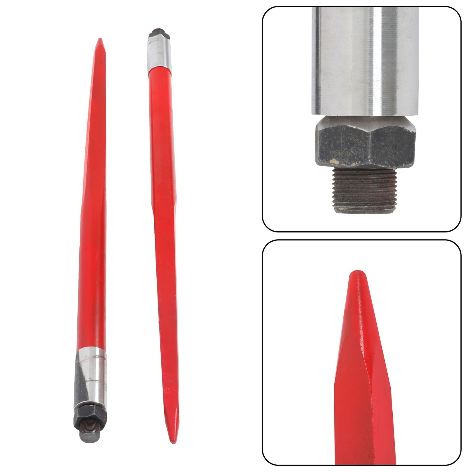 2 Pack 39″ Hay Bale Spear 3000 lbs Capacity Spike Fork Fit For Tractors Loaders