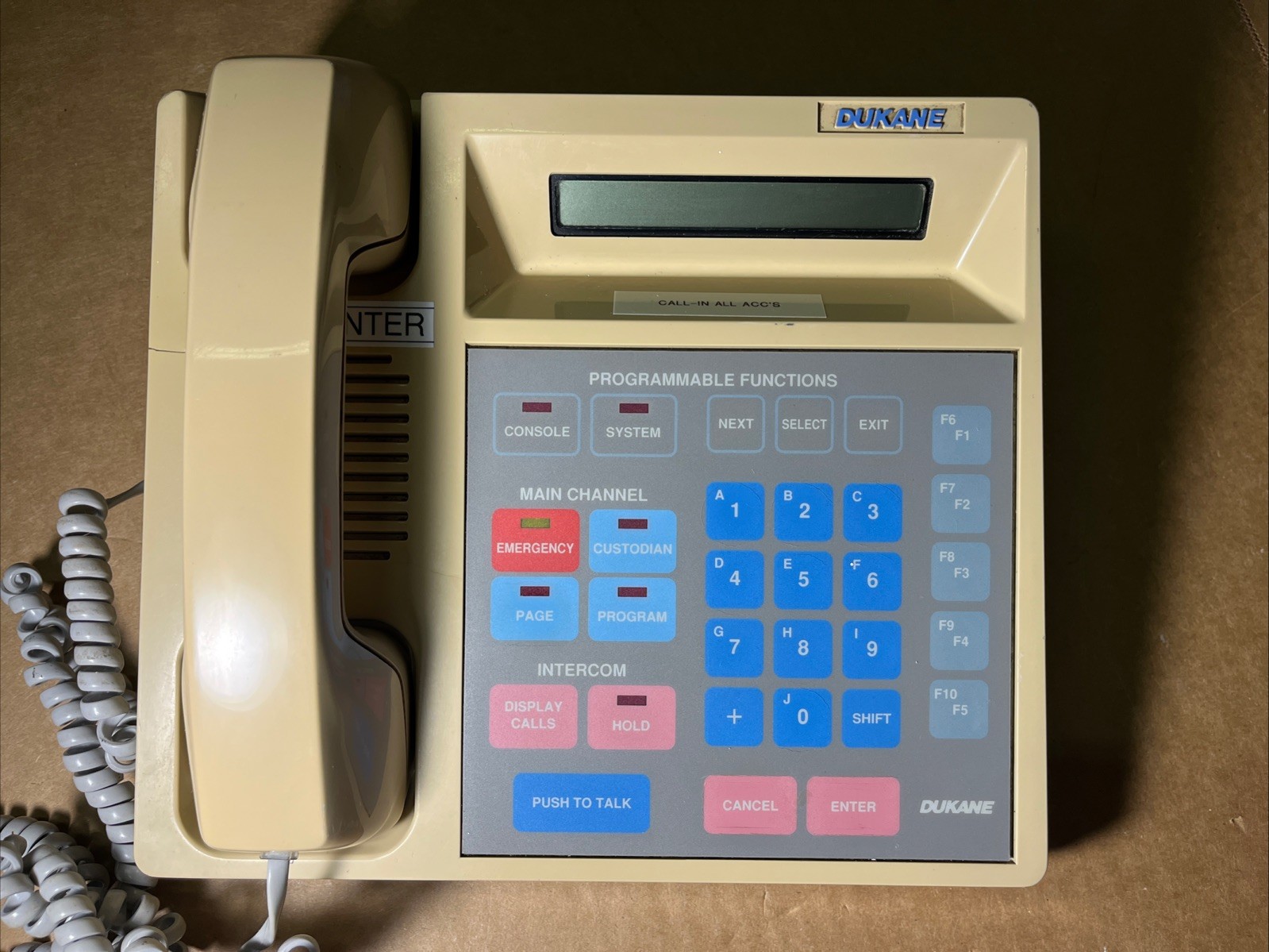 Dukane ACC4D Administrative Control Console 2184-1097 w/ Handset