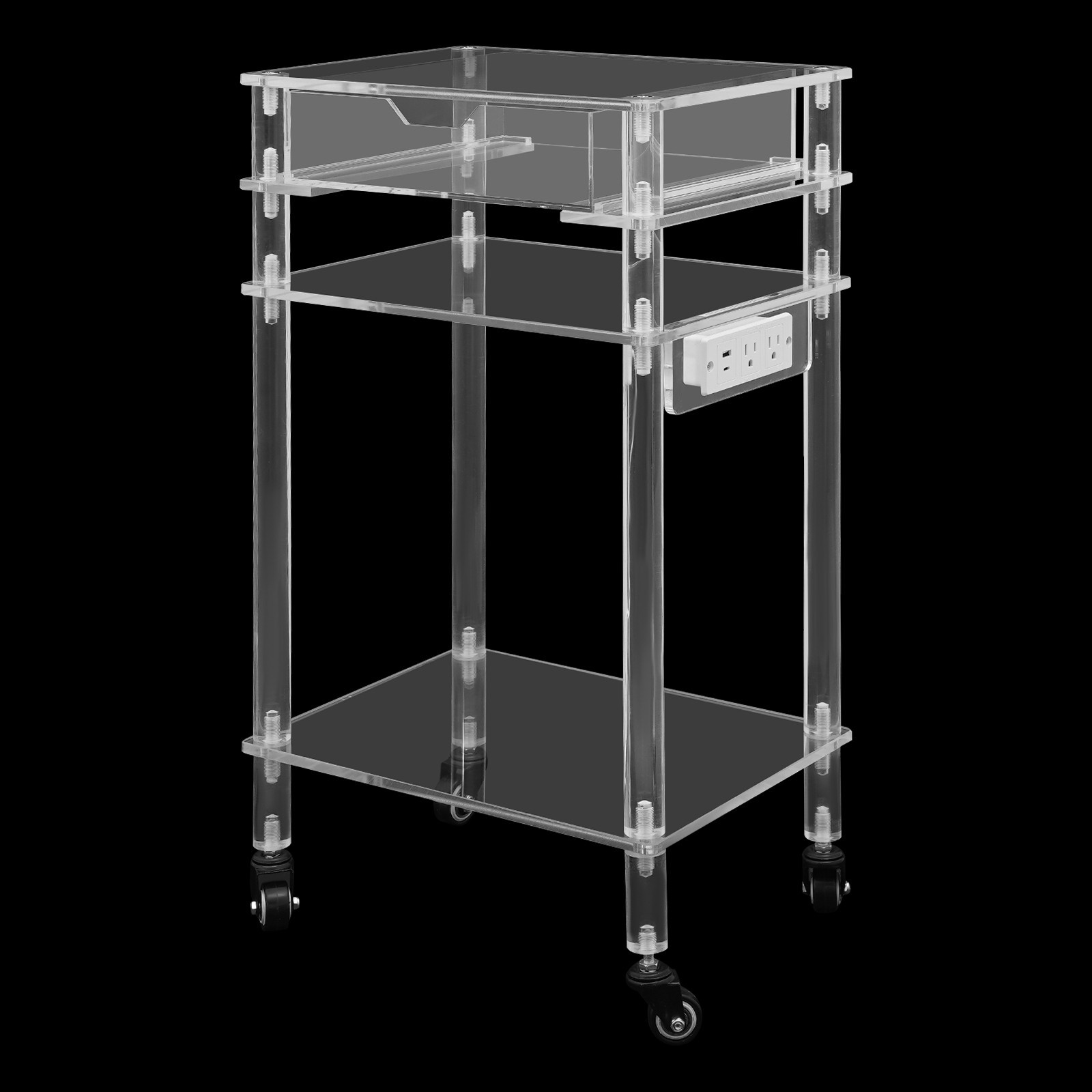 Acrylic Printer Stand Printer Stand W Wheels&Us Standard Plug Office Furniture