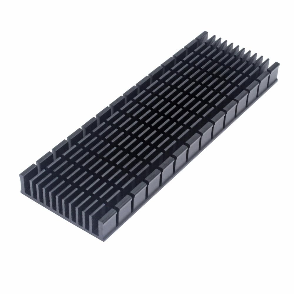 Black Aluminum Heatsink 150x60x18mm / 5.9×2.36×0.71 Inch Cooling Radiator LED